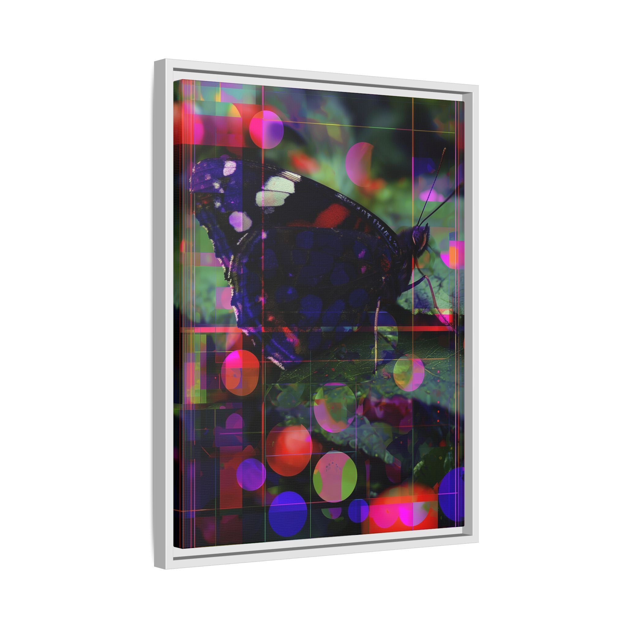 Geometric Butterfly Framed Print: Digital Glitch Butterfly Art, Geometric Nature Photography   |  Personalized & Custom Orders Available