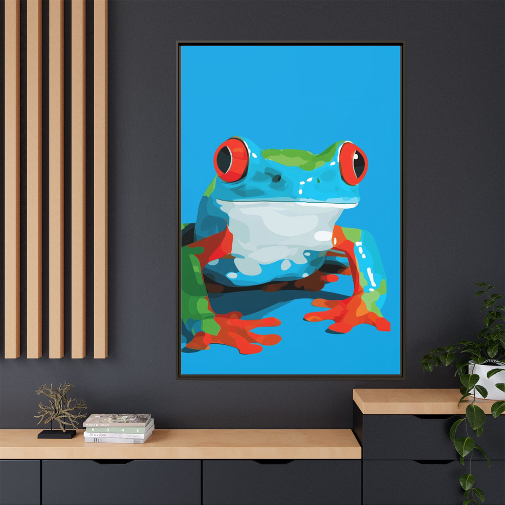 Amphibian Geometry: Red-Eyed Tree Frog Portrait, Pop Art Digital Illustration   |    Custom Orders Available