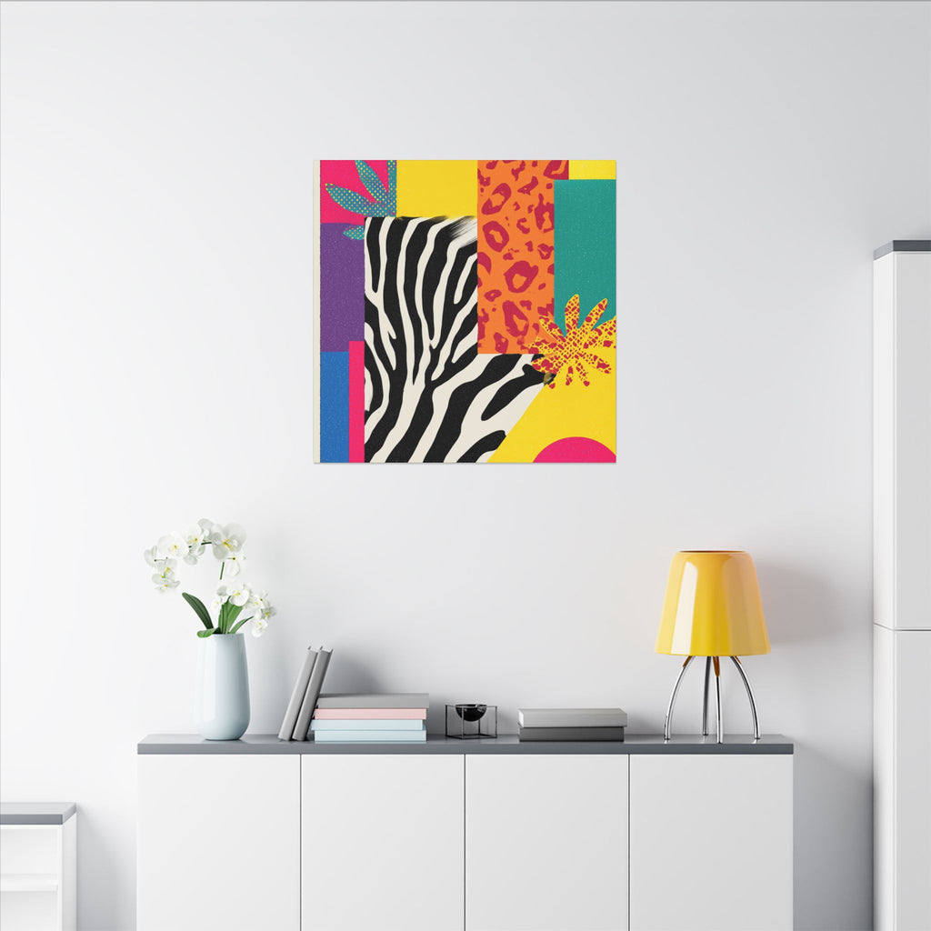 Pop Geometry: Zebra Leopard Fusion, Geometric Color Block, Modern Abstract Design   |   Custom Orders Accepted