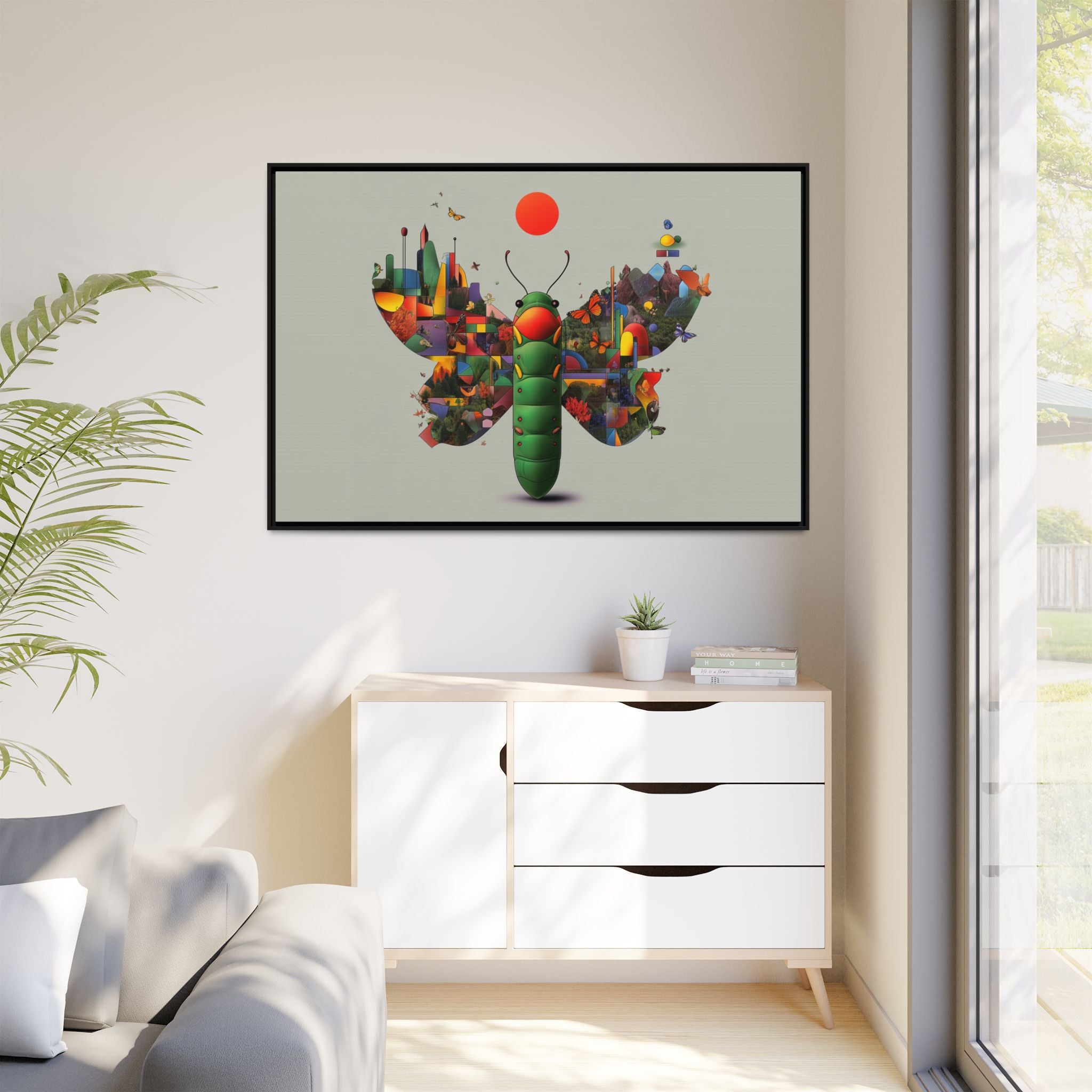 Metamorphosis of Geometry: Digital Nature Mosaic, Surreal Butterfly Landscape   |    Custom Orders Available