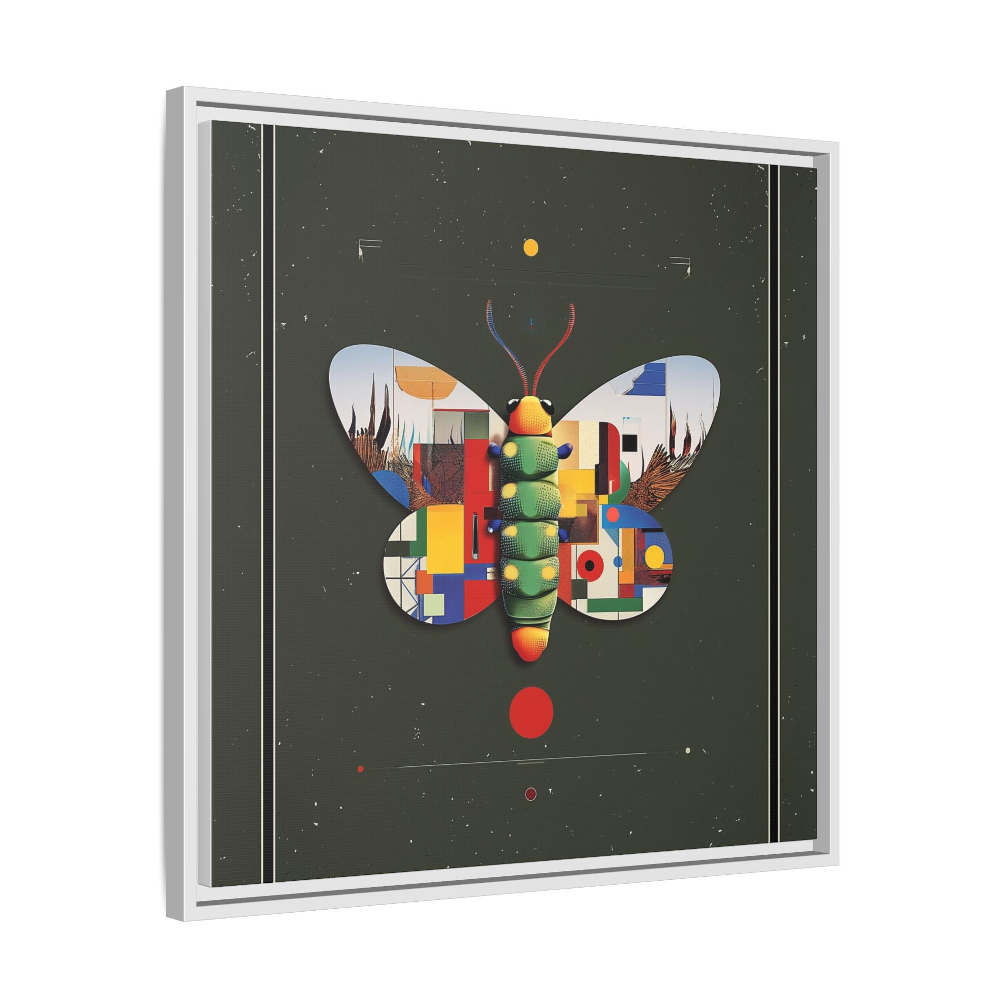 Geometric Butterfly Framed Print : Digital Cubist Interpretation, Modernist Entomological Design   |  Personalized & Custom Orders Available