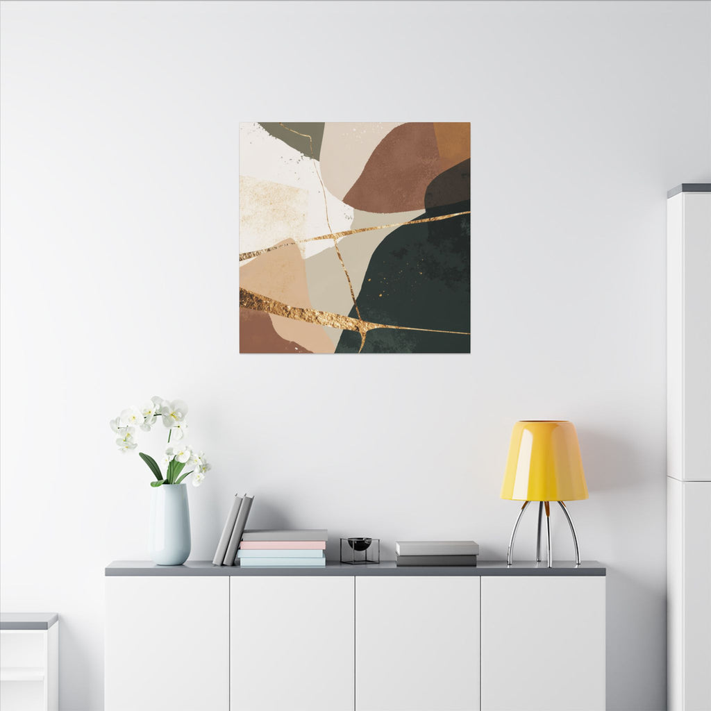 Canvas Print, Abstract Earthy Gold Wall Art, Modern Designer Home Decor, Stretched Matte Canvas; Thick, Multi-Size, Office Decor
