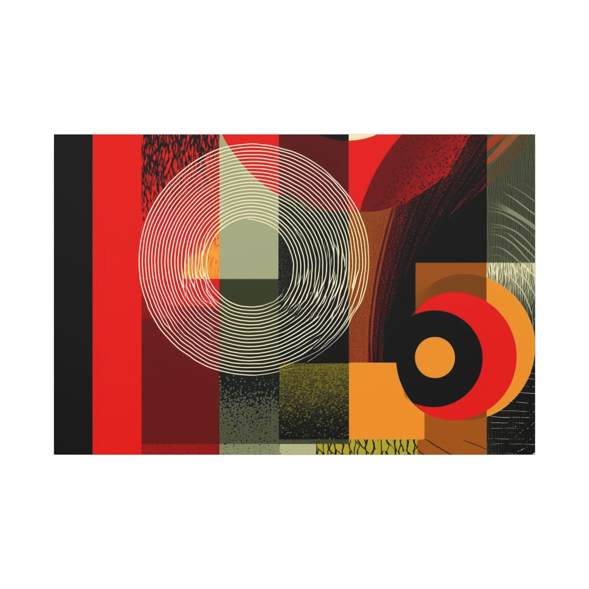 Geometric Convergence: Mid-Century Modern Abstract, Constructivist Design Principles, Bold Chromatic Composition   |   Custom Orders