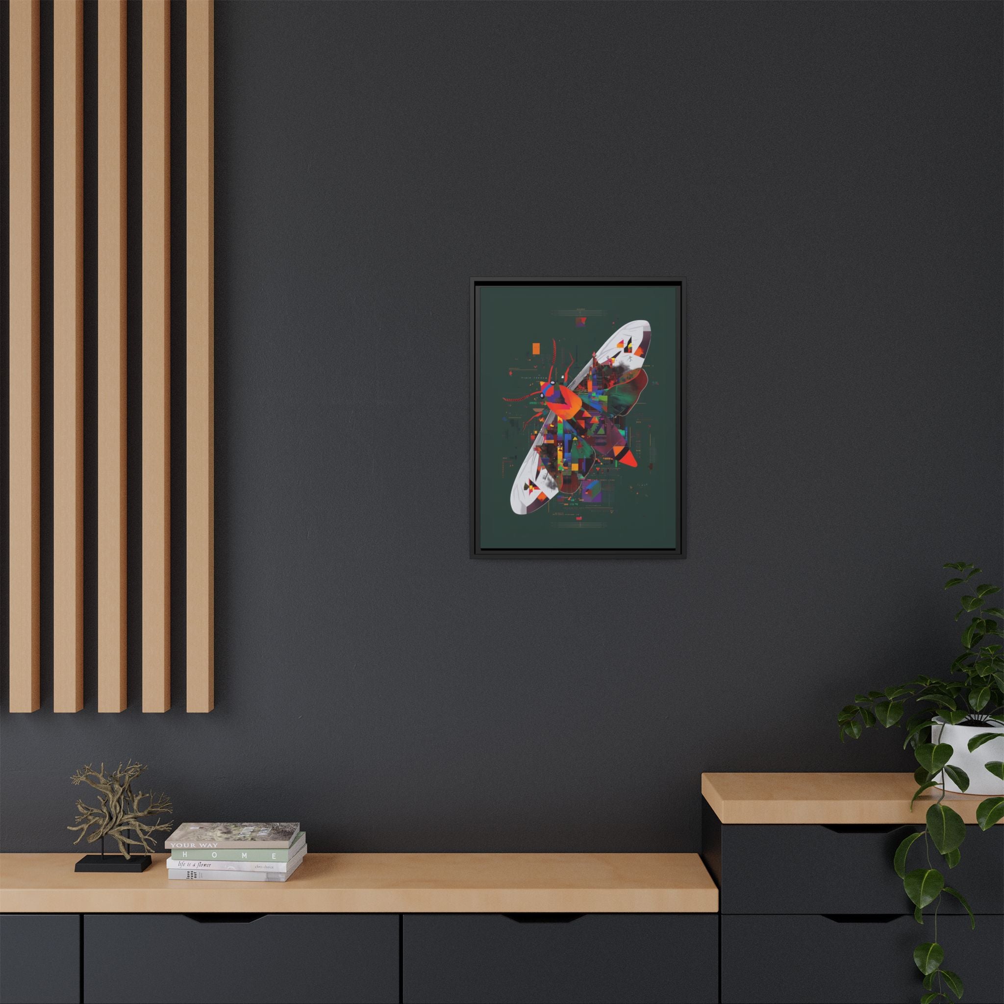 Digital Metamorphosis Framed Print : Geometric Butterfly Synthesis, Technological Nature Rendering   |   Custom Orders Available