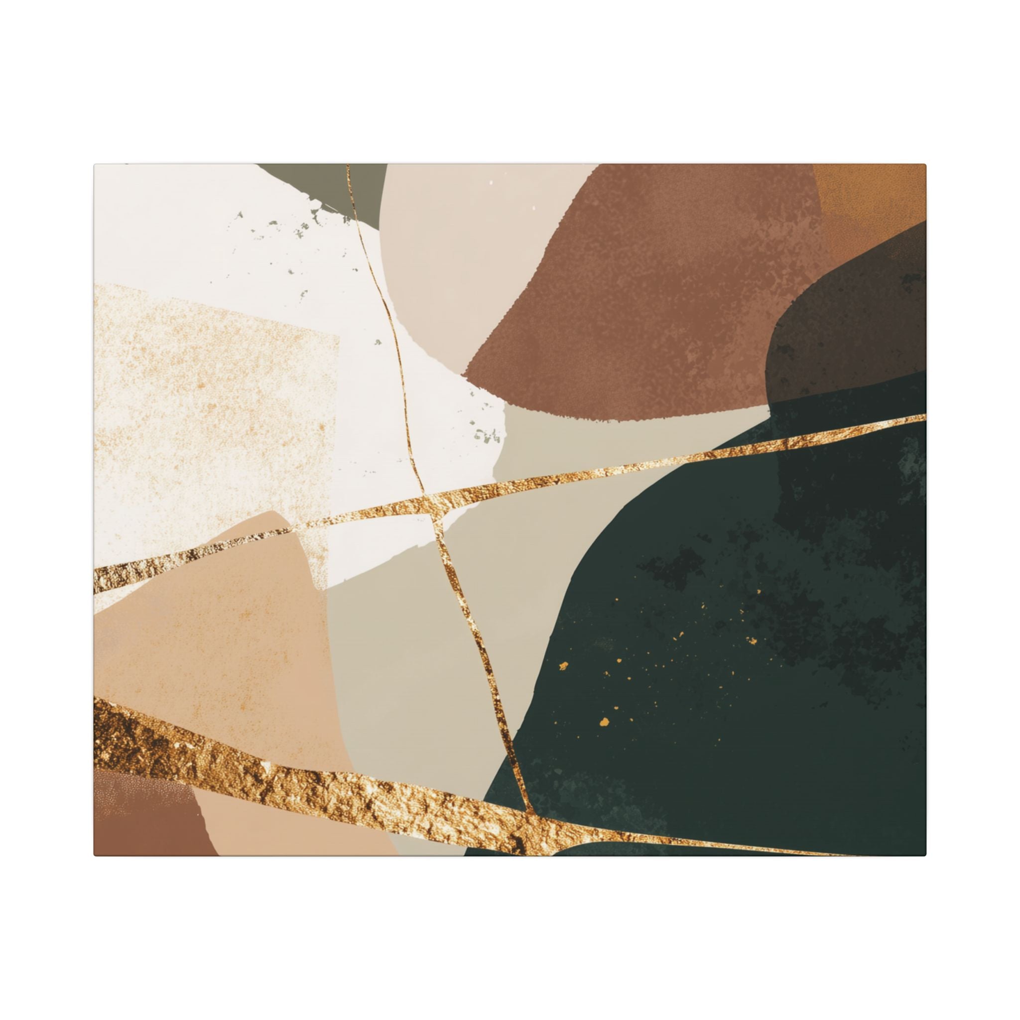 Canvas Print, Abstract Earthy Gold Wall Art, Modern Designer Home Decor, Stretched Matte Canvas; Thick, Multi-Size, Office Decor