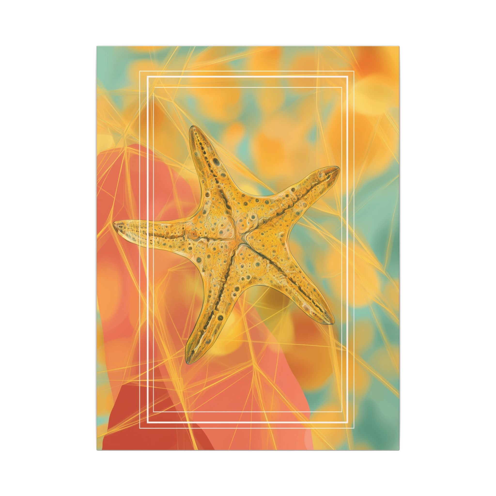 Golden Marine Geometry: Starfish Textures in Digital Art, Oceanic Abstract Composition   |    Custom Orders Available
