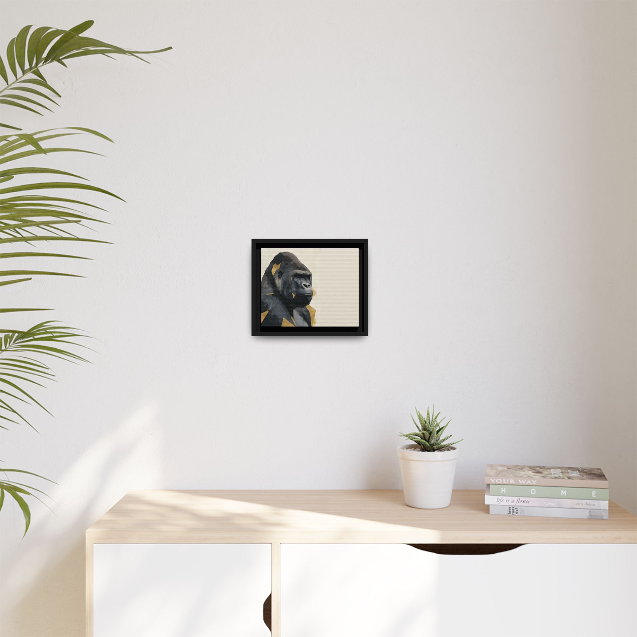 Primal Geometry: Polygonal Gorilla Portrait, Modern Metallic Wildlife Art   |  Personalized & Custom Orders Available