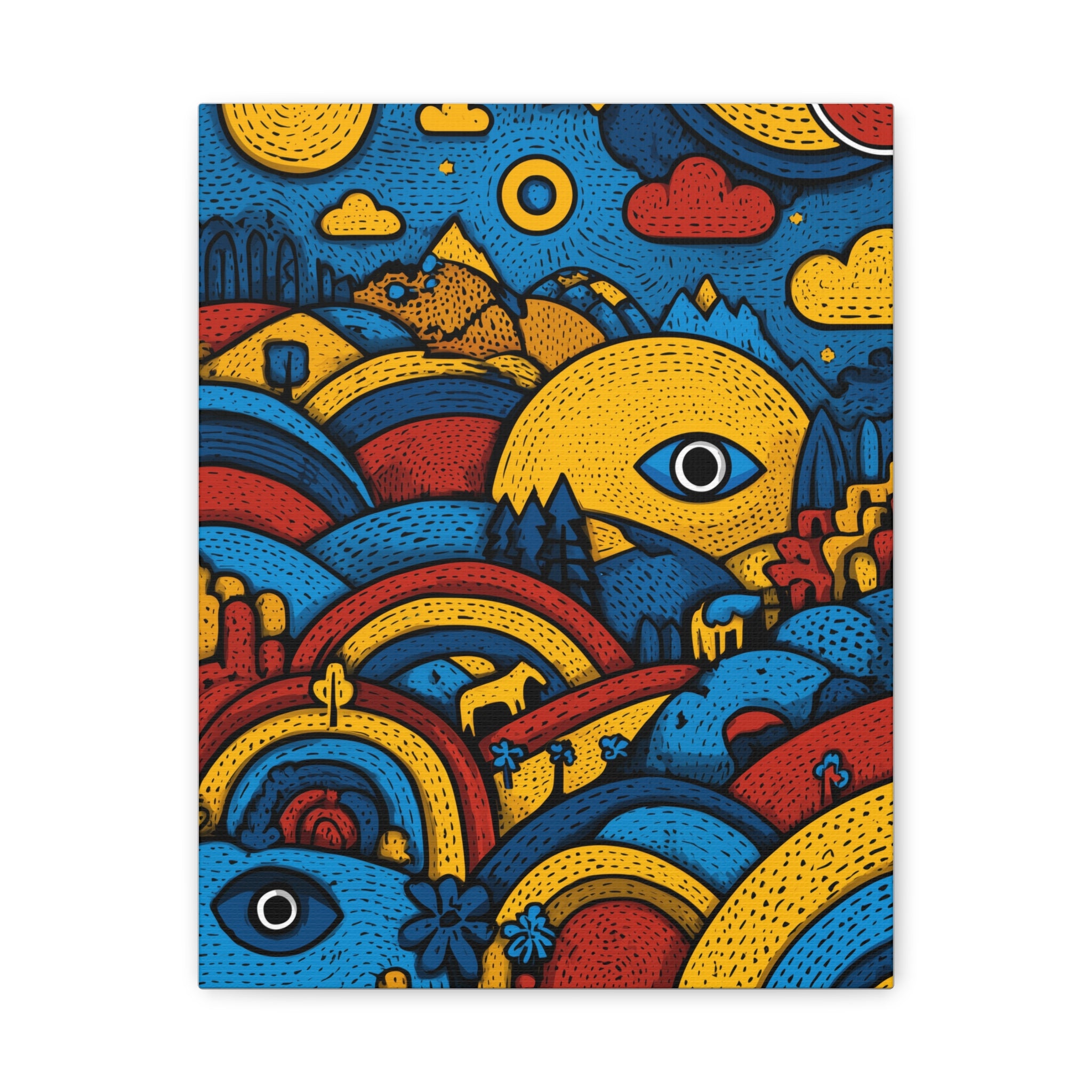 Colorful Landscape Canvas Artwork, Abstract Wall Decor, Home Wall Art, Boho Decor, Eye-catching Art for Living Room