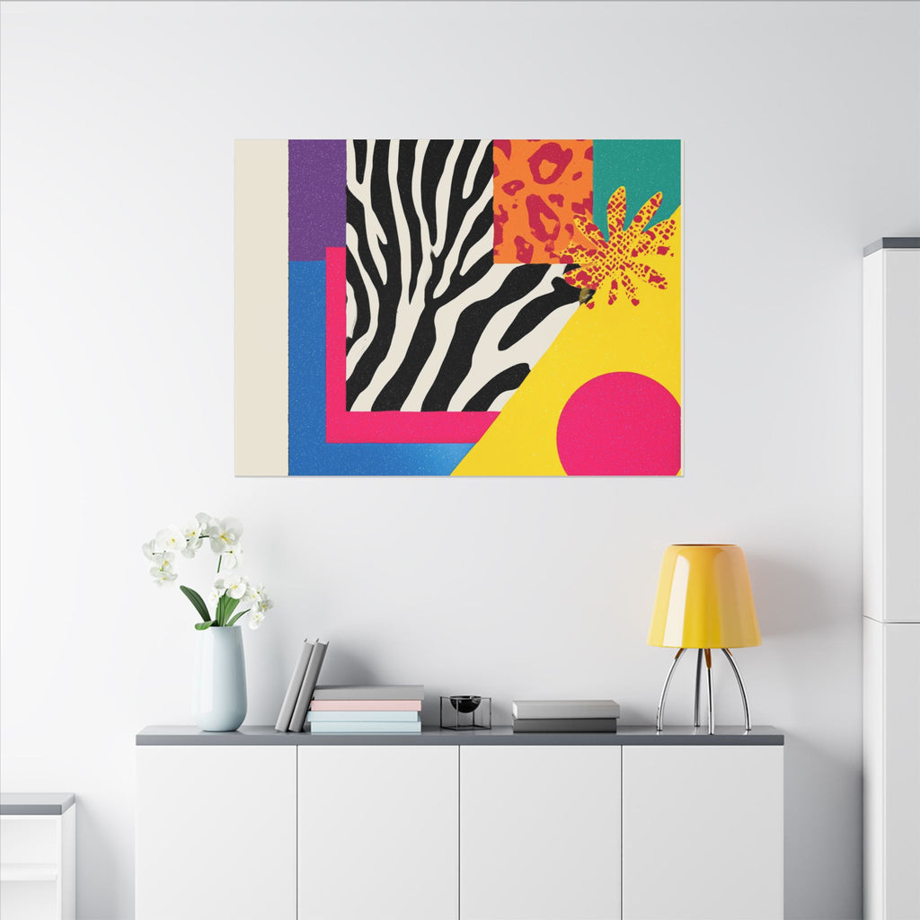 Copy of Pop Geometry: Zebra Leopard Fusion, Geometric Color Block, Modern Abstract Design   |   Custom Orders Accepted