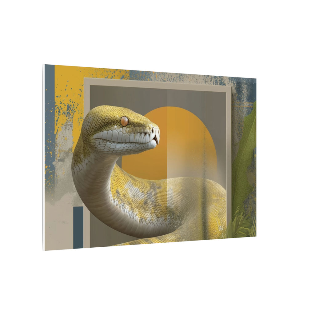 Serpent's Geometric Symphony: Tropical Python Illustration, Modern Graphic Design   |    Custom Orders Available