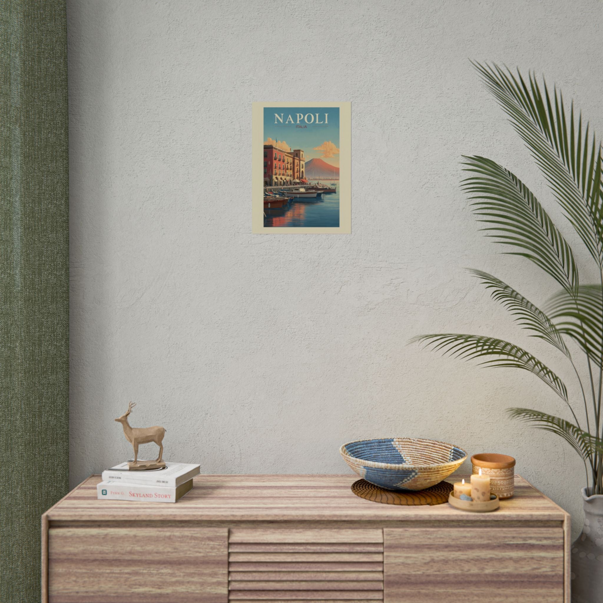 Naples Golden Hour: Vintage Italian Coastal Poster, Mediterranean Waterfront Landscape   |    Custom Orders Available