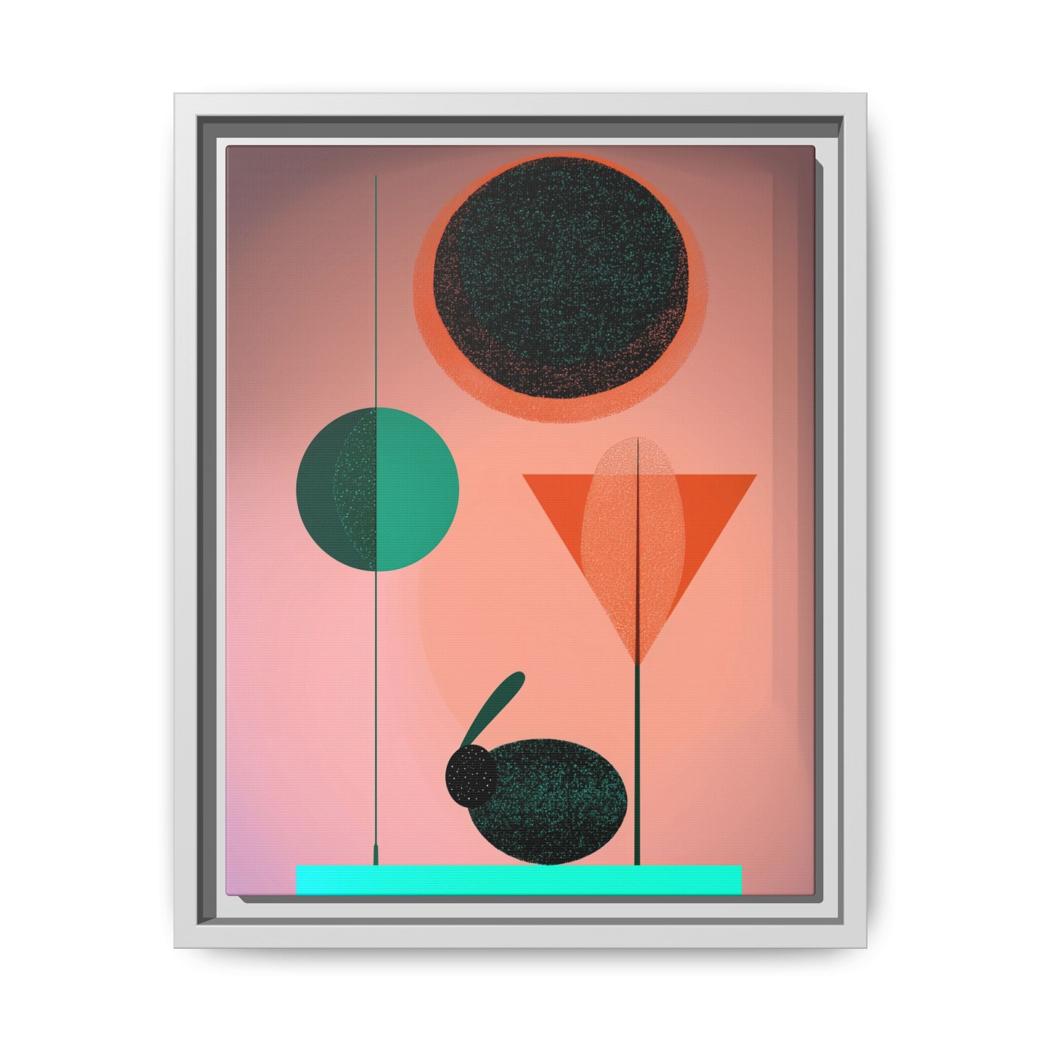 Geometric Harmony: Abstract Minimalist Composition, Organic Shapes and Color Play, Geometric Design with Teal and Orange Palette   |