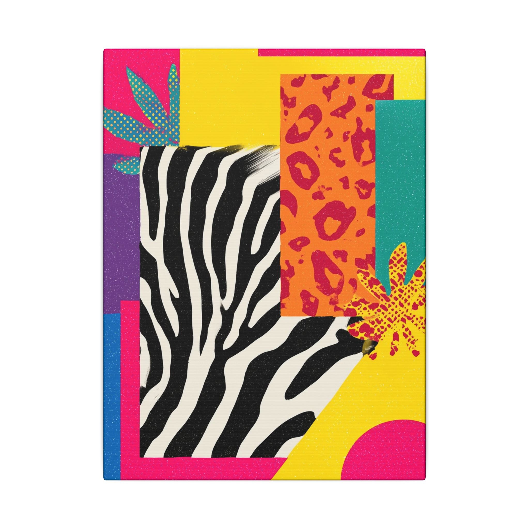 Pop Geometry: Zebra Leopard Fusion, Geometric Color Block, Modern Abstract Design   |   Custom Orders Accepted