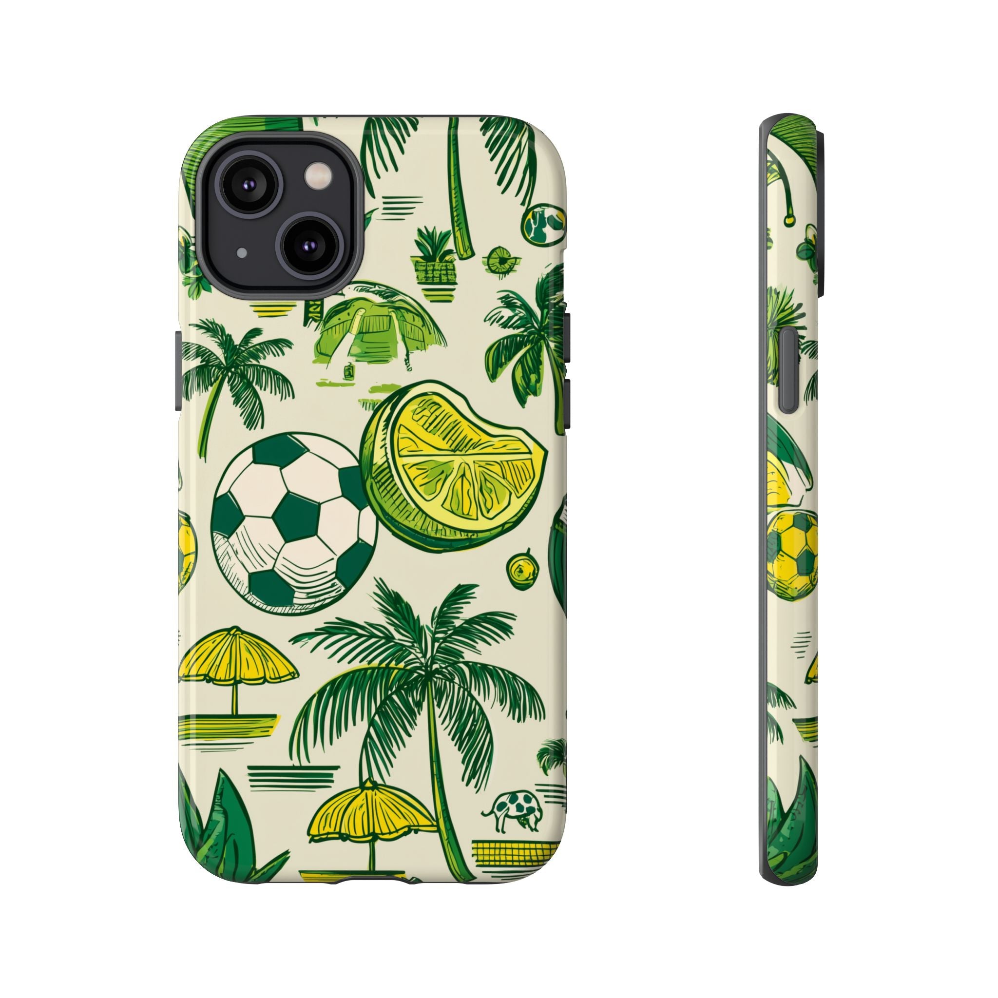Summer Tough Cases: Sporty Tropical Phone Case, Fun Beach Vibe Phone Accessory, Summer Travel Gift, Colorful Phone Cover, Casual Style Tech