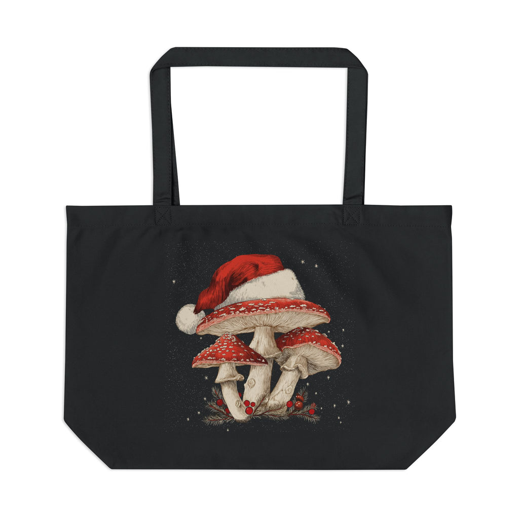 Large Whimsical Mushroom Christmas Eco Tote Bag   | Magic Mushroom Gift , Gift for Stoners