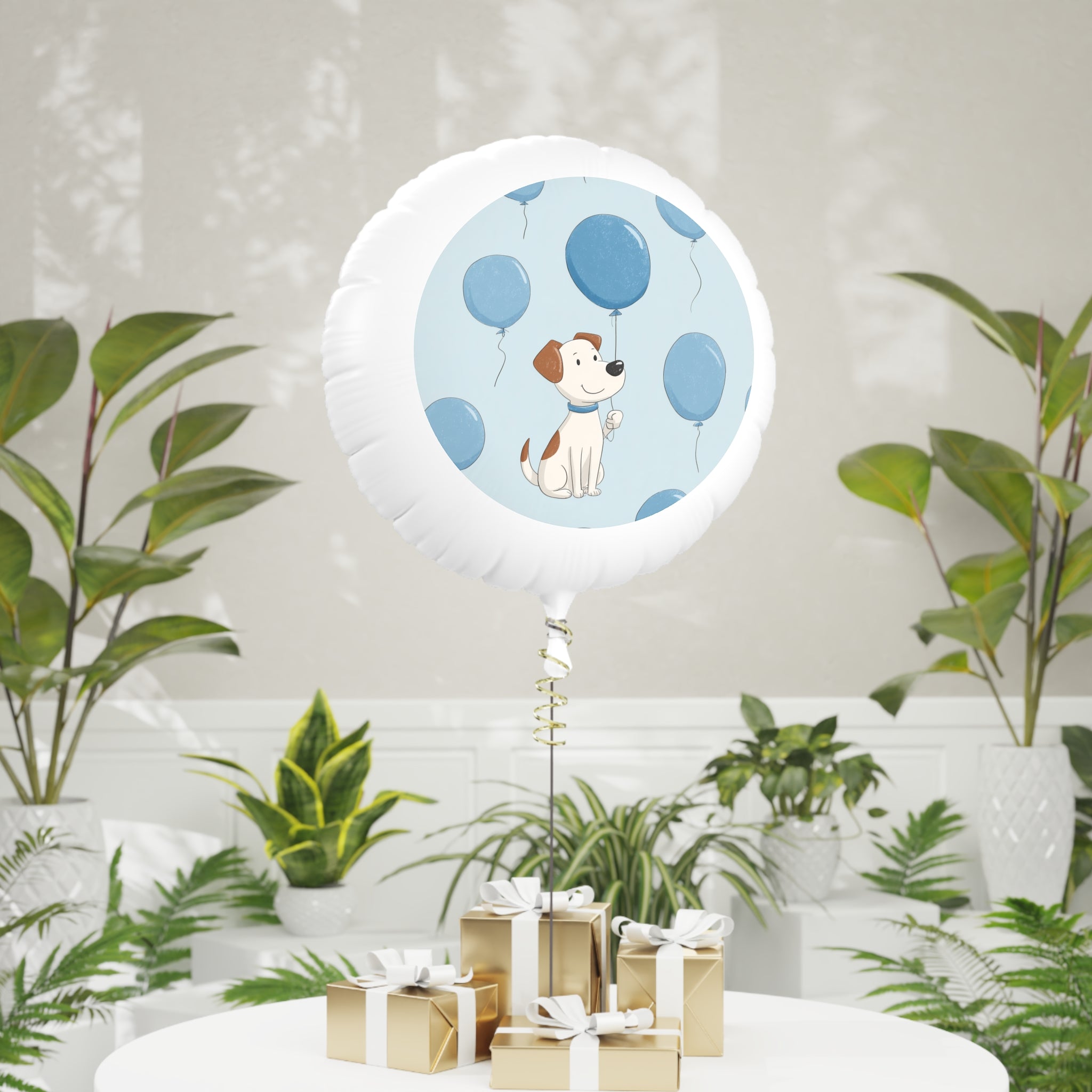 Cute Puppy Blue Balloon Mylar Helium Balloon – Dog Baby Shower & Birthday Decor