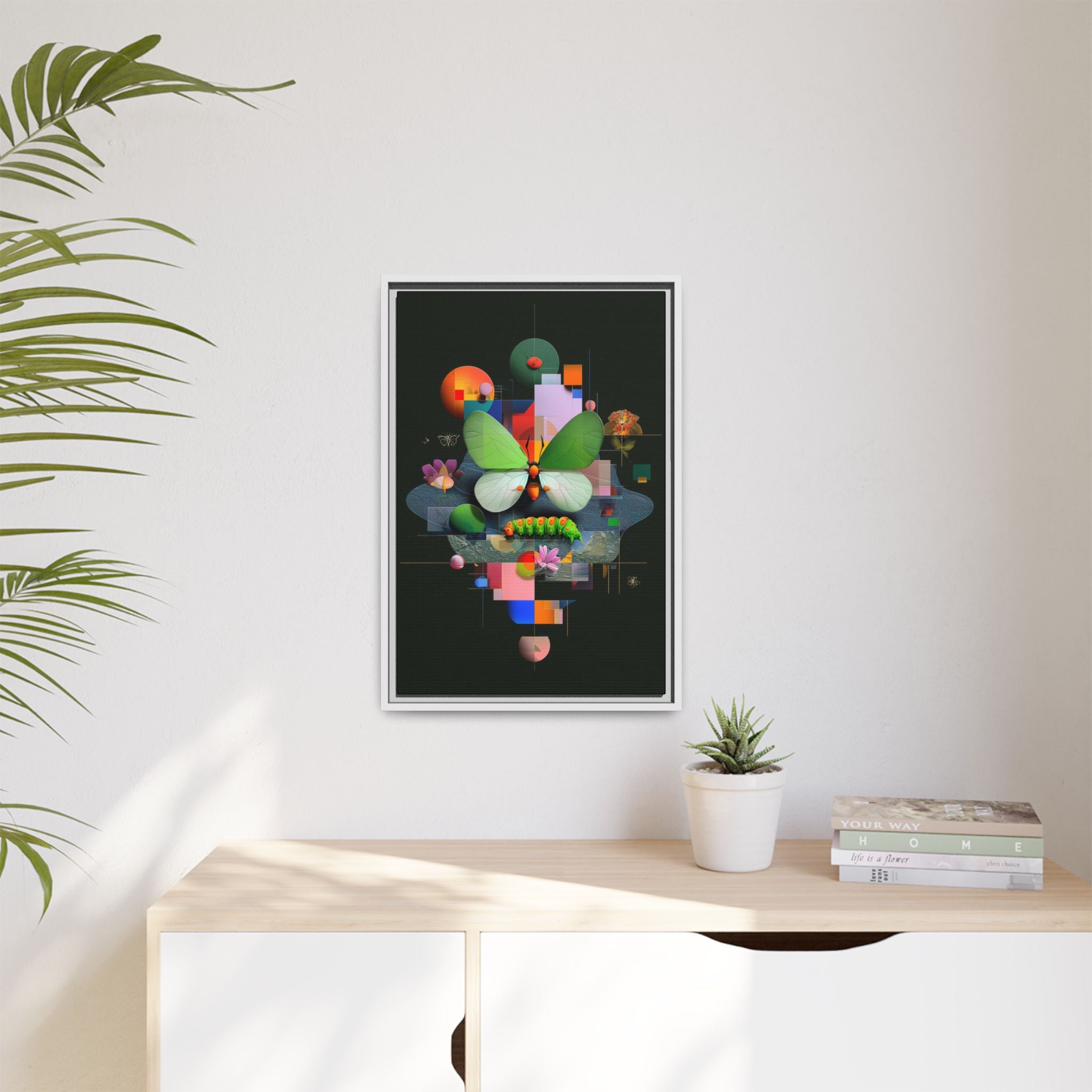 Metamorphosis Geometry Framed Print : Digital Nature Synthesis, Butterfly Abstraction   |  Personalized & Custom Orders Available