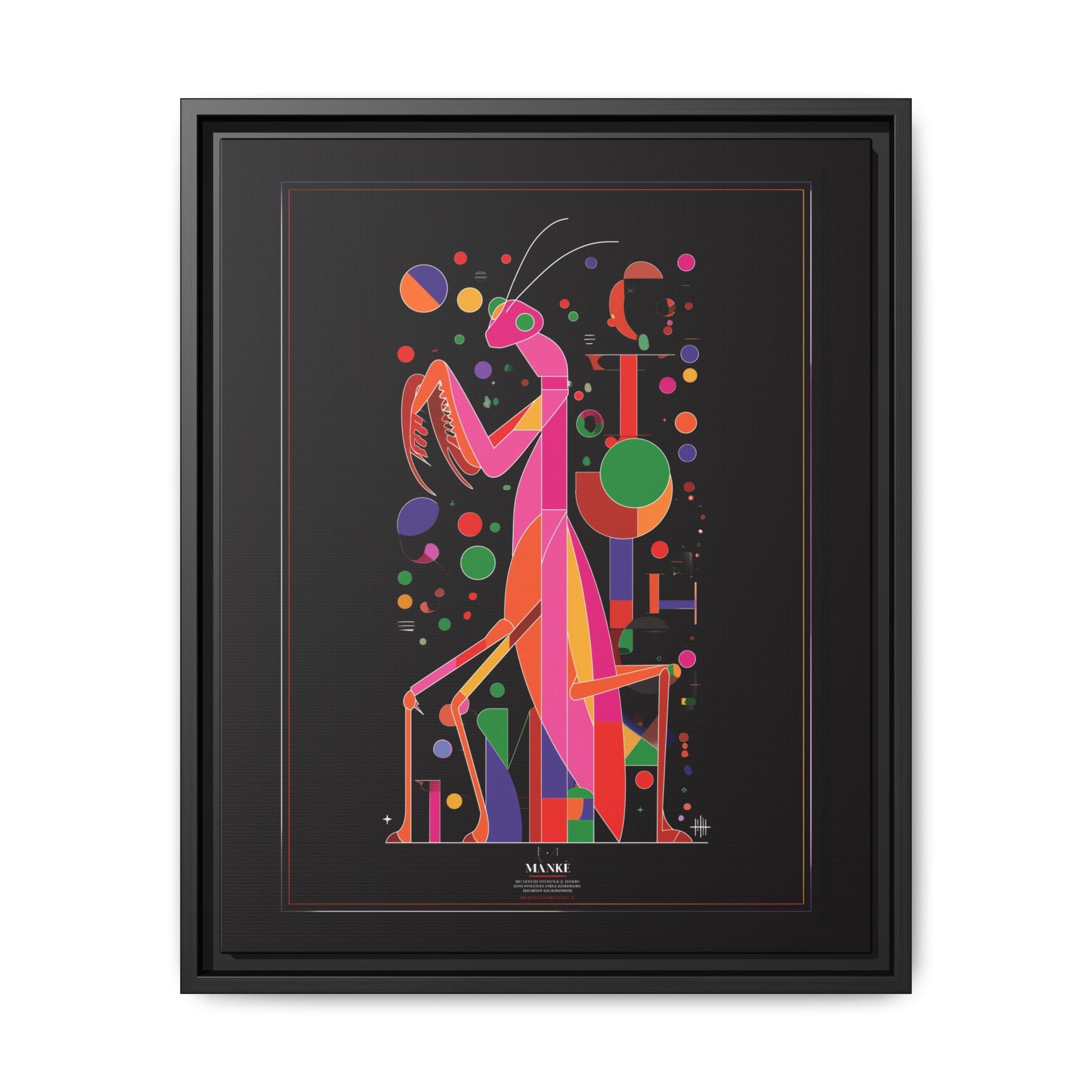 MANKE: Geometric Praying Mantis, Cubist Color Block Design   |    Custom Orders Available