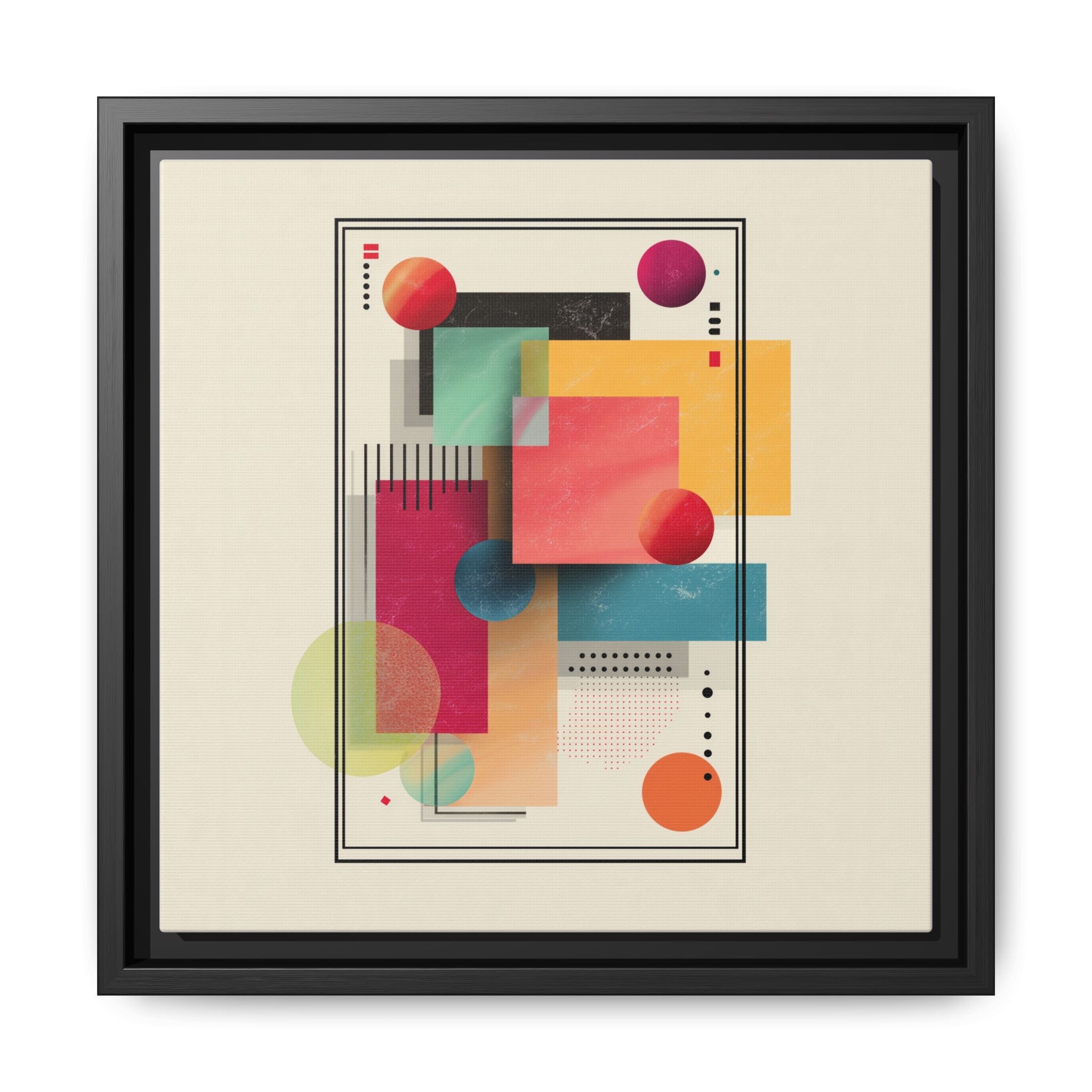 Geometric Harmony: Bauhaus Intersections, Digital Abstract Layers, Contemporary Color Palette   |   Custom Orders Accepted