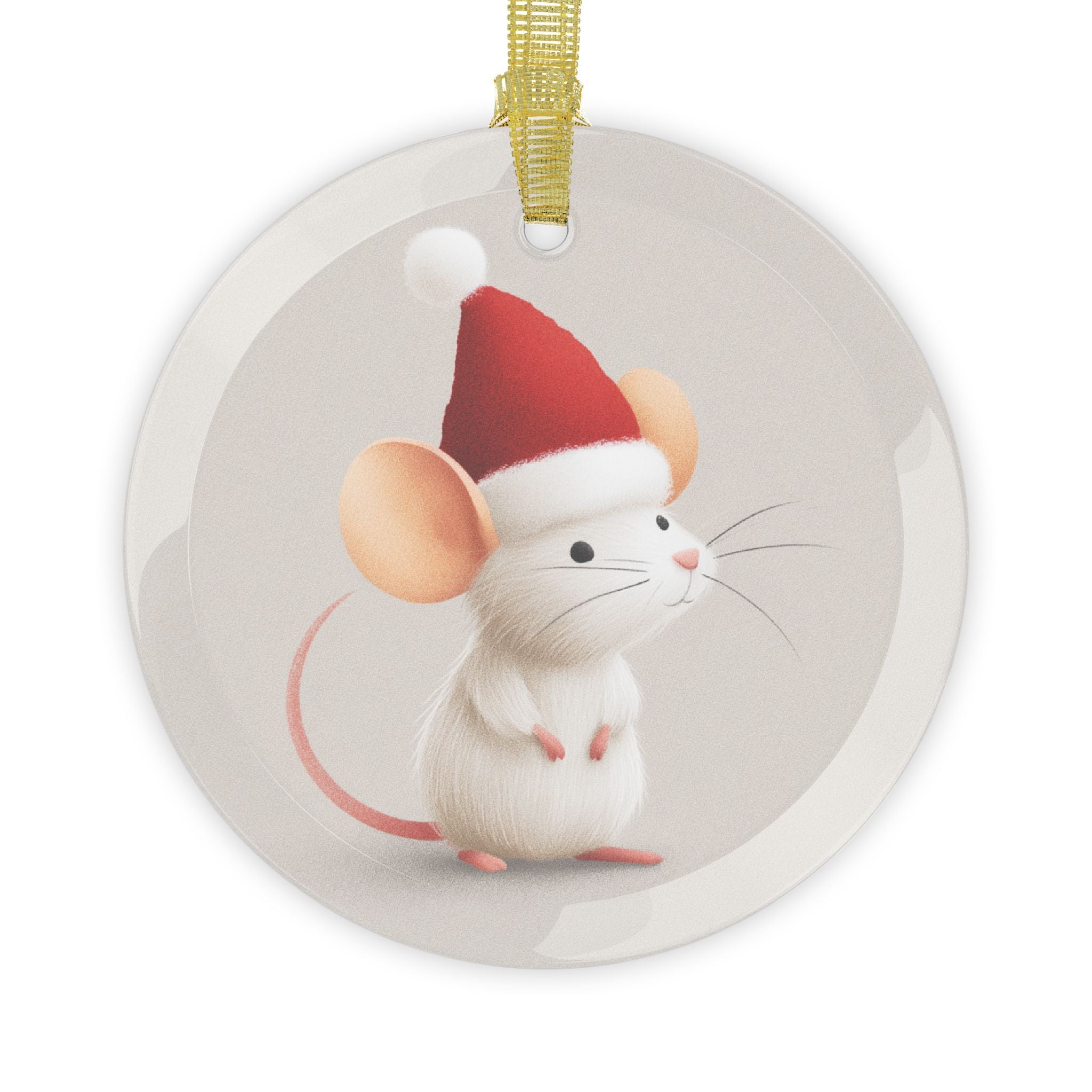 Adorable Mouse Glass Ornaments - Sweet Holiday Decor, Christmas Tree Ornaments, Gift Tags, Home Decoration, Cute Winter Decor