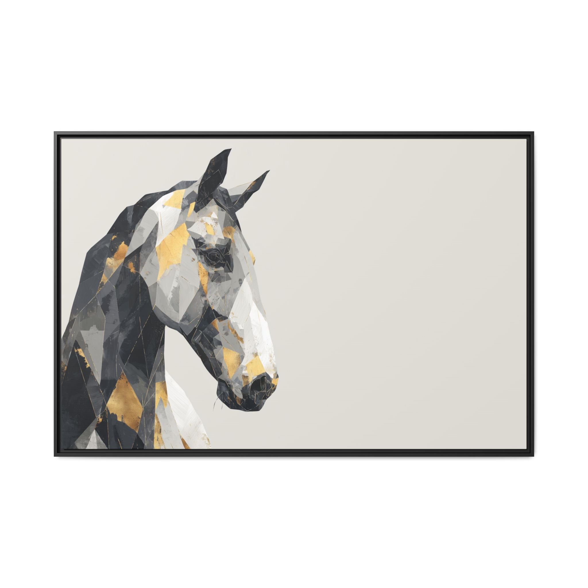 Equine Geometrica: Contemporary Cubist Horse, Metallic Abstract Portrait   |  Personalized & Custom Orders Available