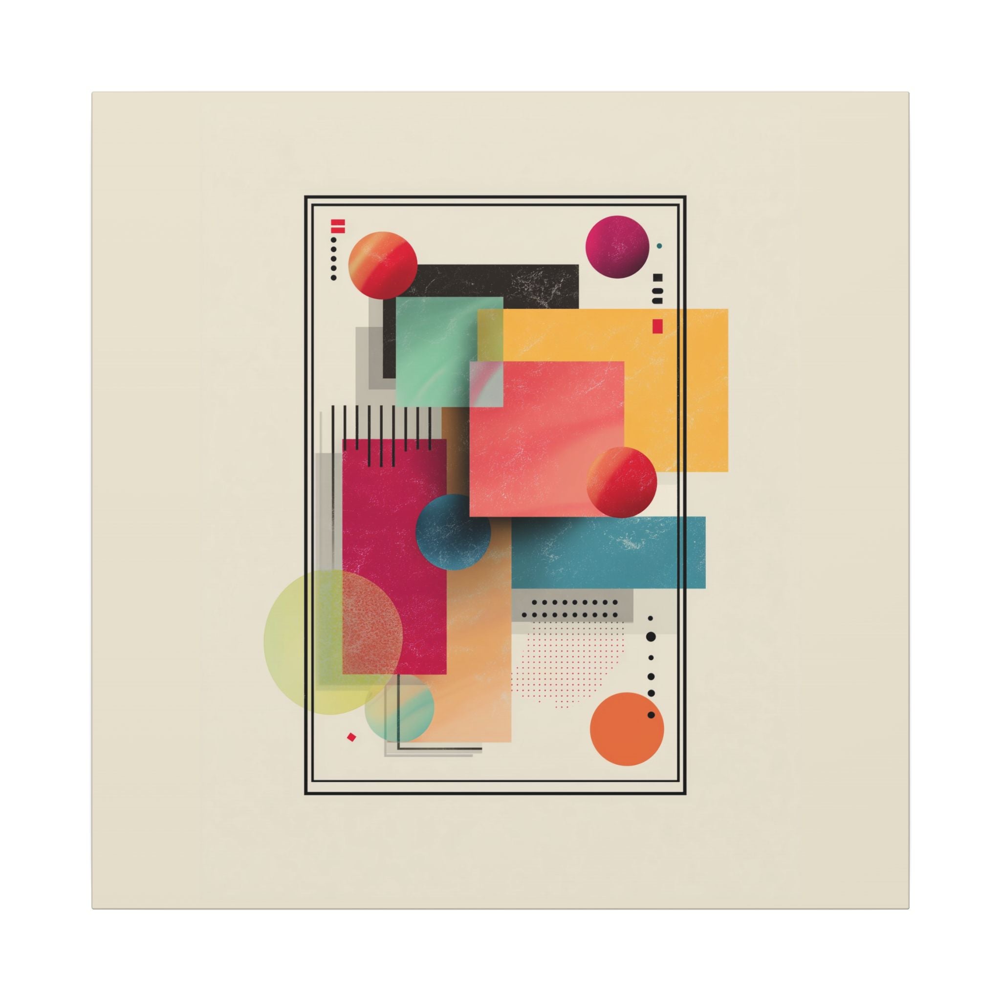 Geometric Dynamism: Bauhaus Abstraction, Translucent Shapes, Modernist Composition   |   Custom Orders Accepted