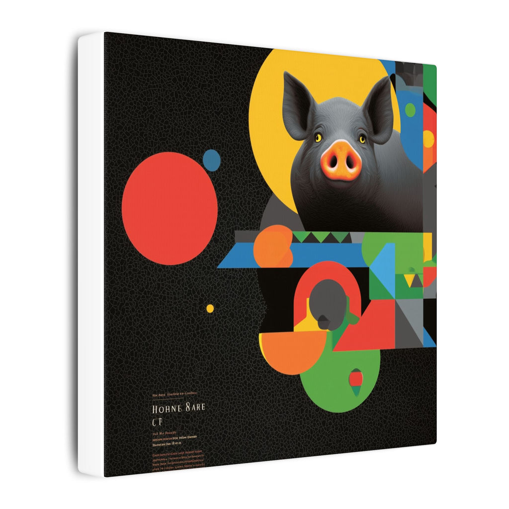 Geometric Pig Odyssey: Abstract Graphic Design Poster, Avant-Garde Animal Art   |    Custom Orders Available