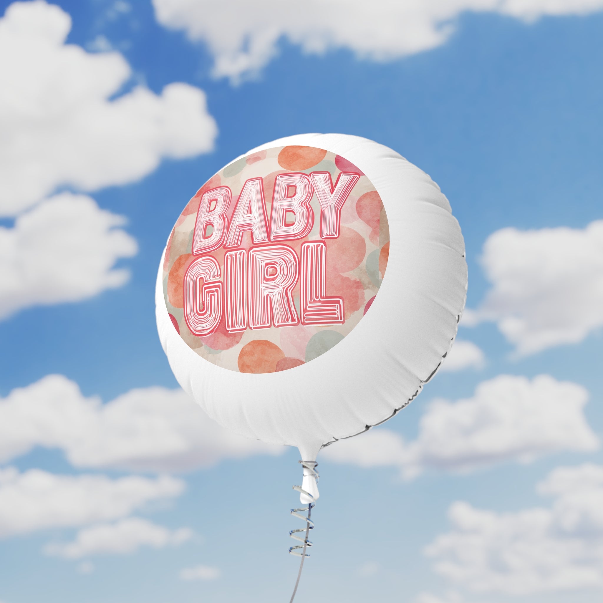 Baby Girl Mylar Helium Balloon — Pink Confetti Newborn & Baby Shower Decor