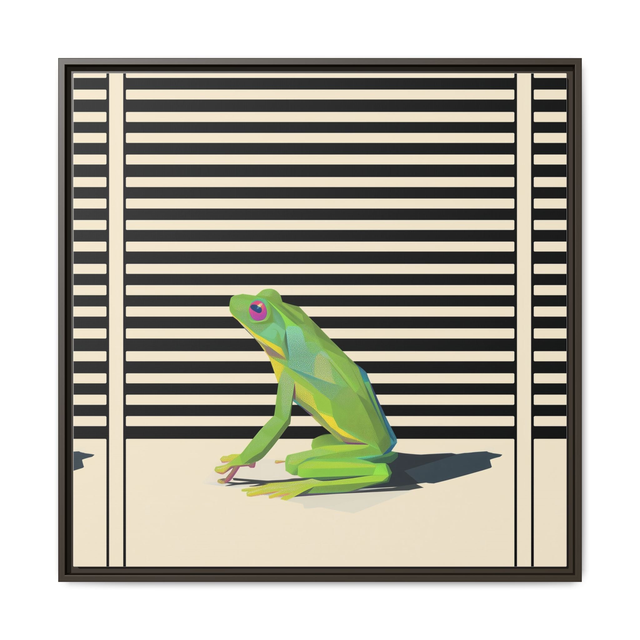 Geometric Frog Persona: Modern Wildlife Illustration, Vibrant Graphic Design   |  Personalized & Custom Orders Available