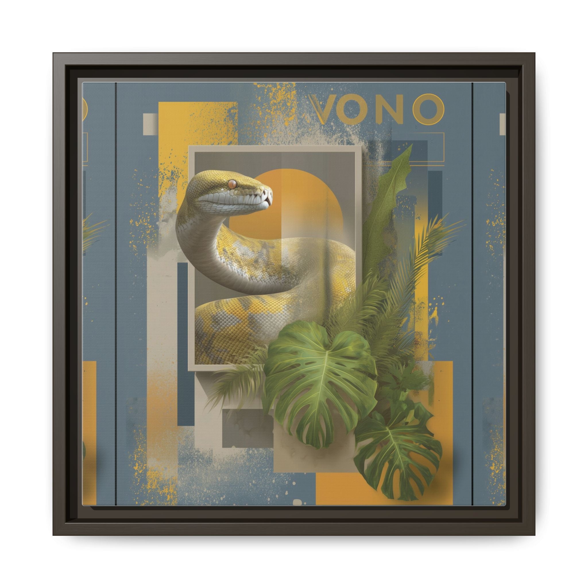 Serpent of Geometric Dimensions: Tropical Vono Design, Abstract Wildlife Art   |  Personalized & Custom Orders Available