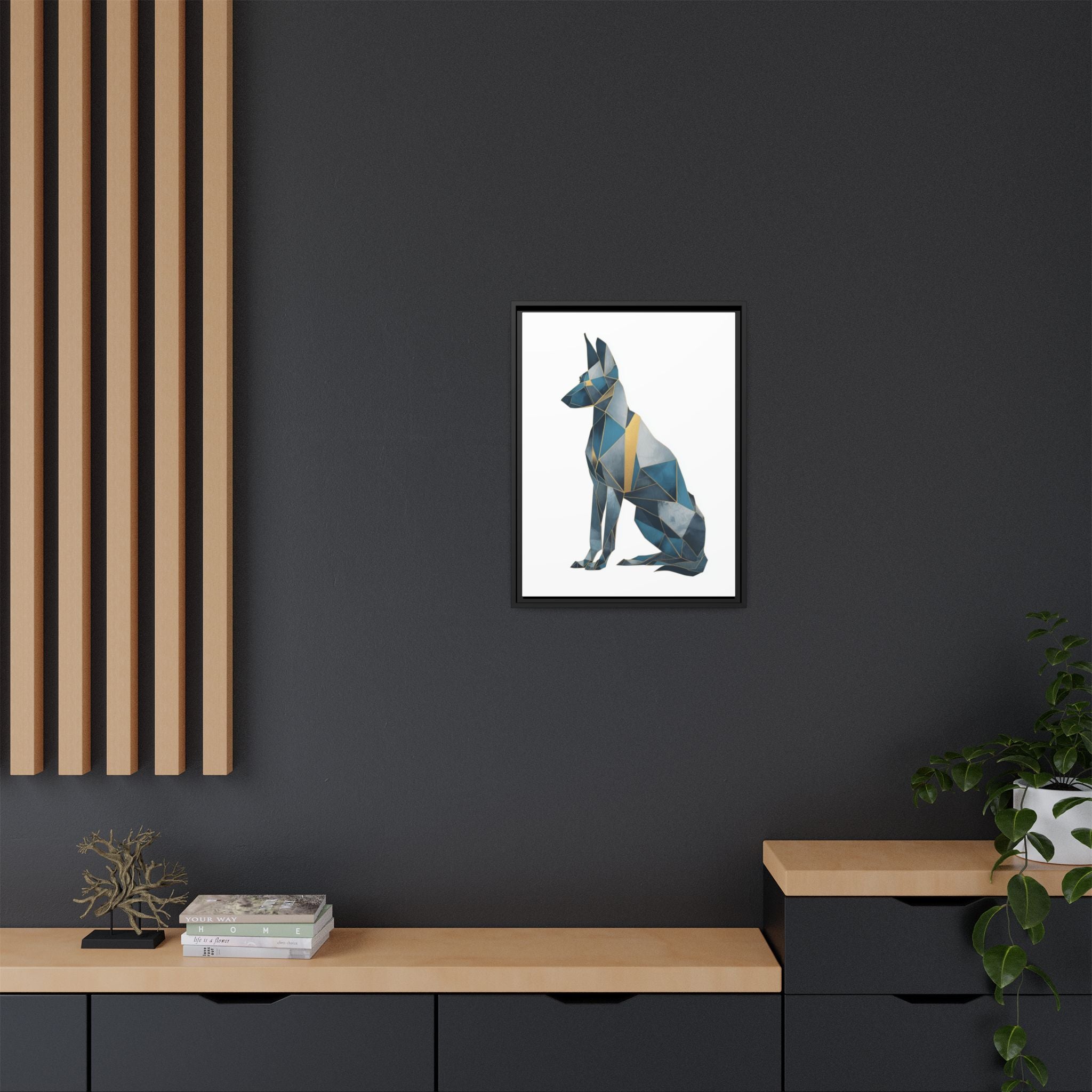 Geometric Canine Mosaic: Fractured Blue Shepherd, Modern Polygonal Art   |  Personalized & Custom Orders Available