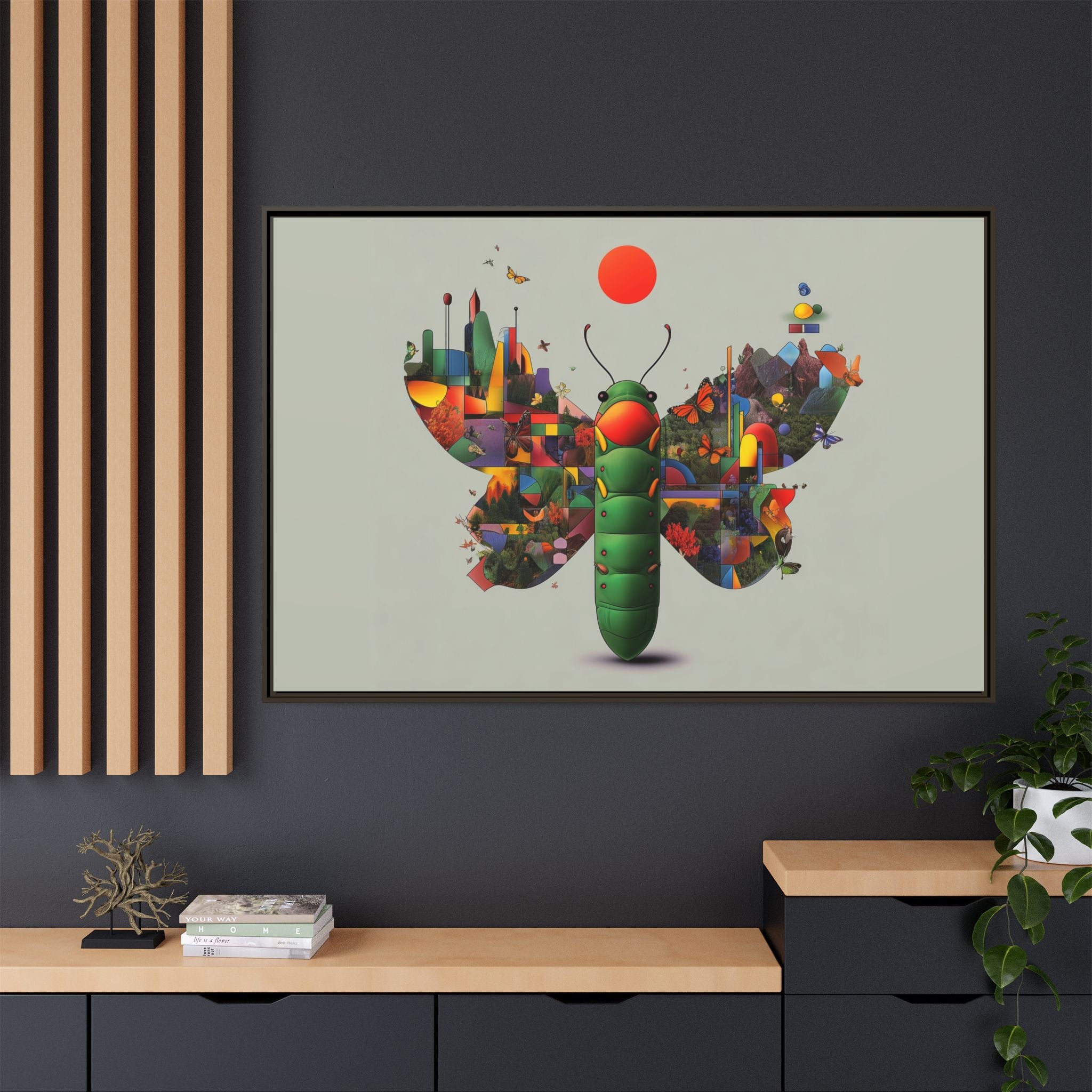 Metamorphosis of Geometry: Digital Nature Mosaic, Surreal Butterfly Landscape   |    Custom Orders Available