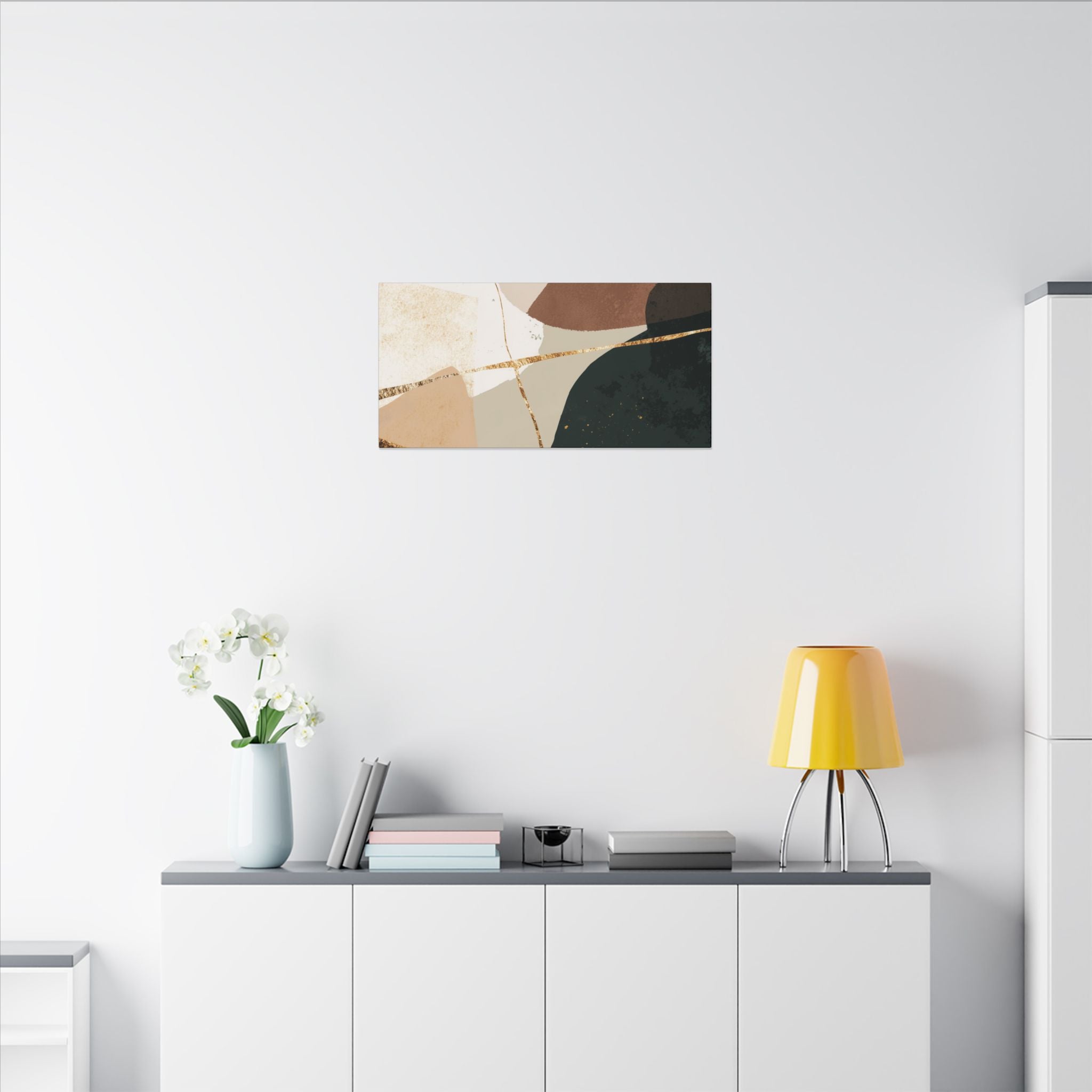 Canvas Print, Abstract Earthy Gold Wall Art, Modern Designer Home Decor, Stretched Matte Canvas; Thick, Multi-Size, Office Decor