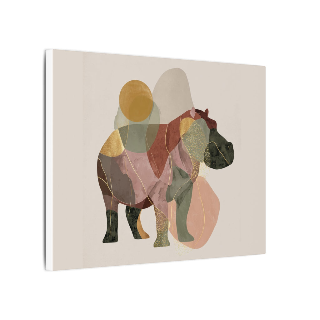 Geometric Hippo: Abstract Animal Art, Minimalist Pastel Composition   |    Custom Orders Available