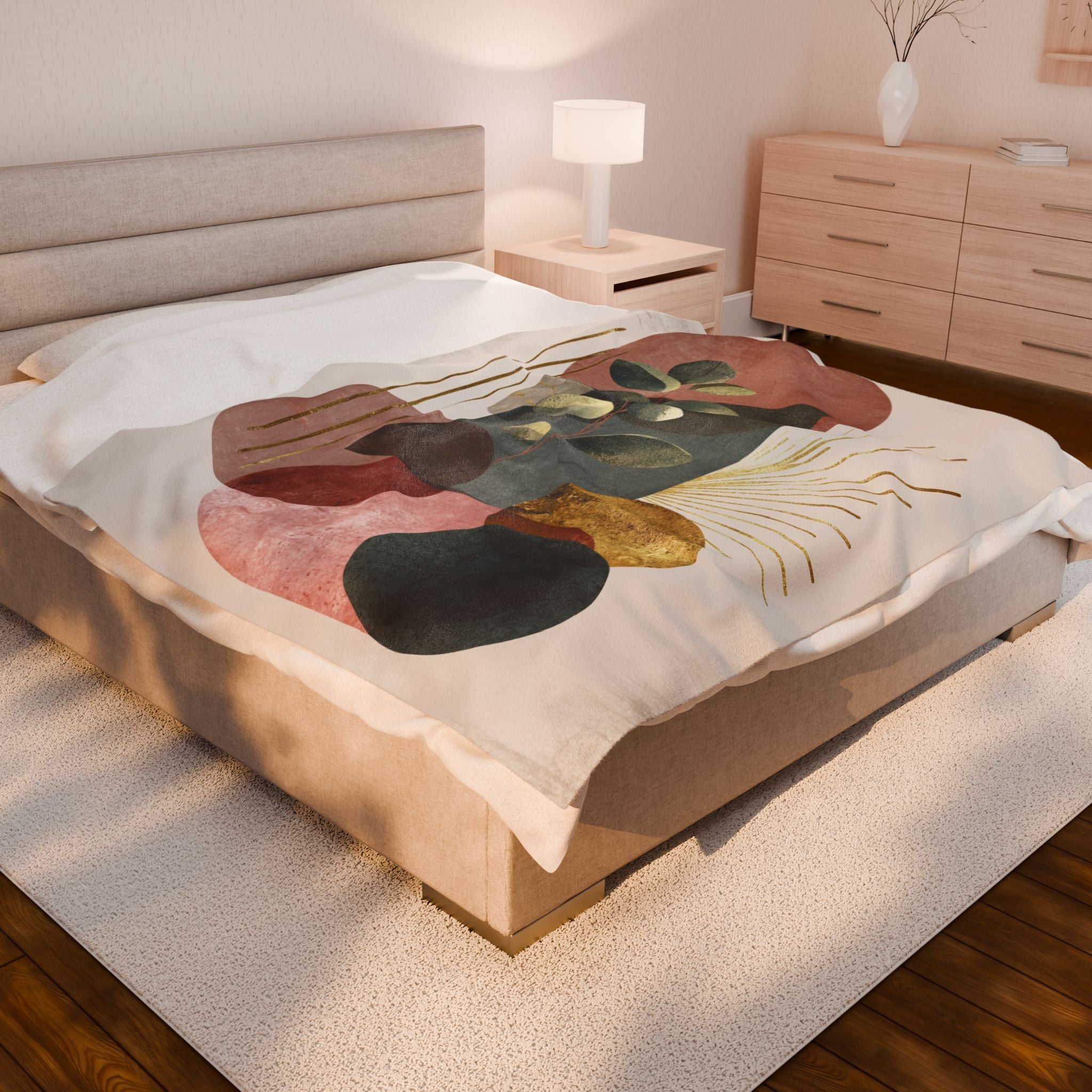 Eucalyptus Geometry: Botanical Abstract Composition, Minimalist Earth Tone Design   |    Custom Orders Available