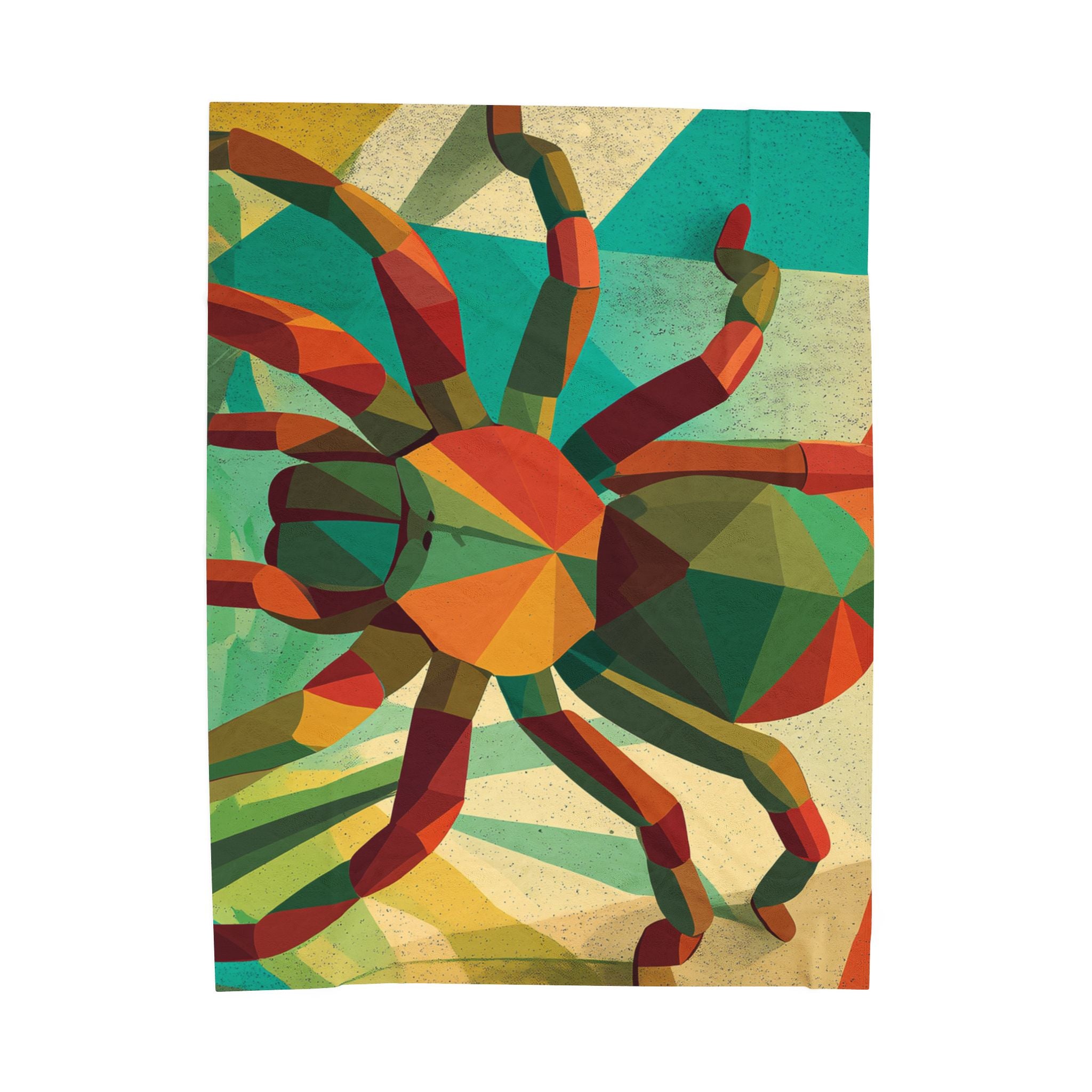 Colorful Spider Velveteen Plush Blanket, Cozy Throw Blanket for Halloween Decor, Great for Kids' Room, Unique Gift