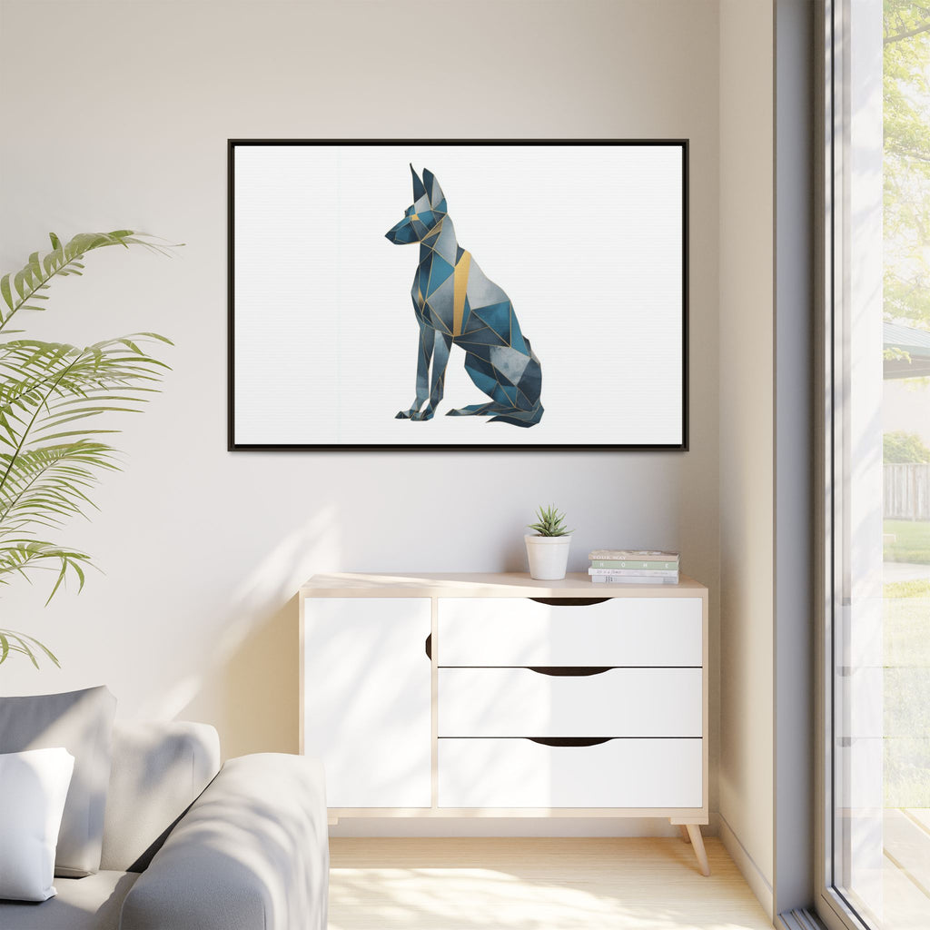 Geometric Canine Mosaic: Fractured Blue Shepherd, Modern Polygonal Art   |  Personalized & Custom Orders Available