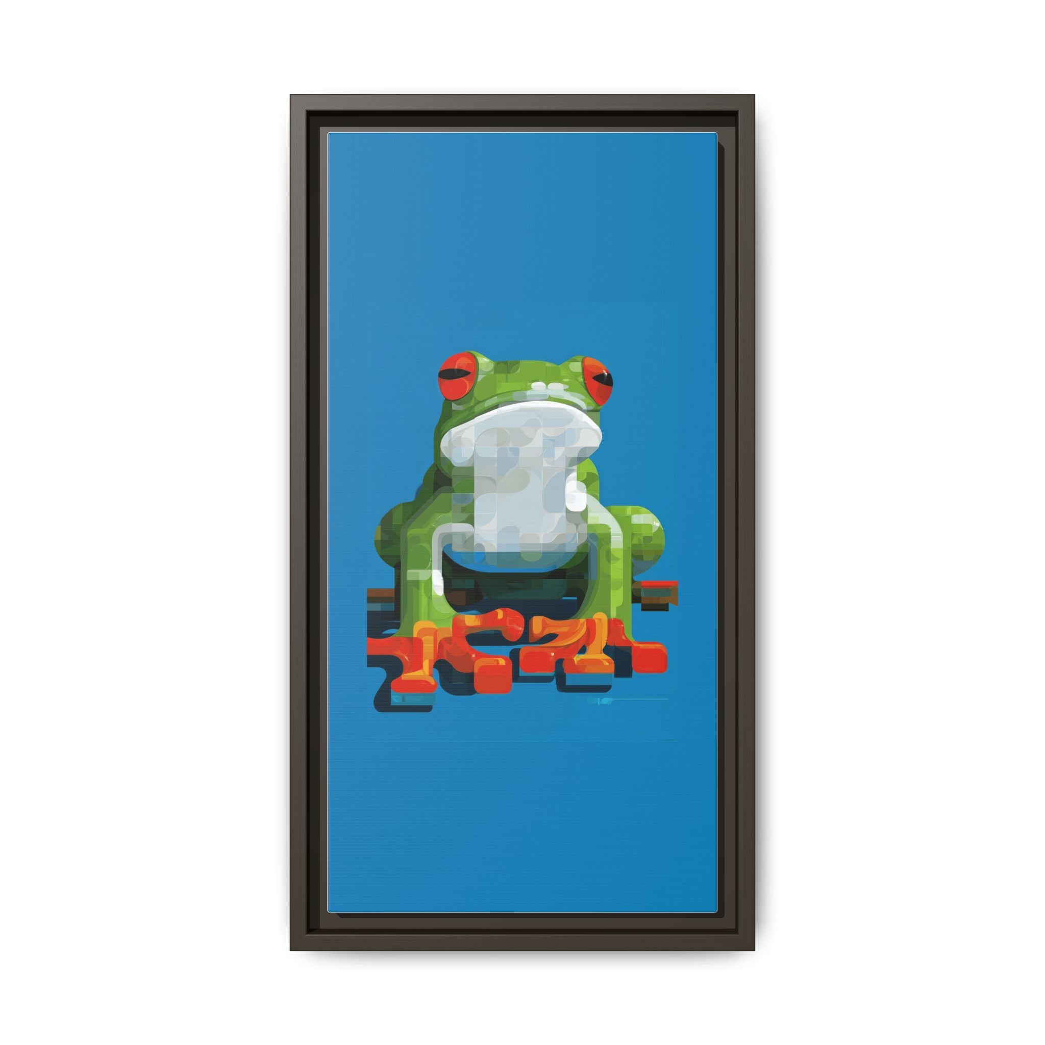 Mosaic Amphibian: Geometric Frog Portrait, Digital Pixel Art Illustration   |    Custom Orders Available