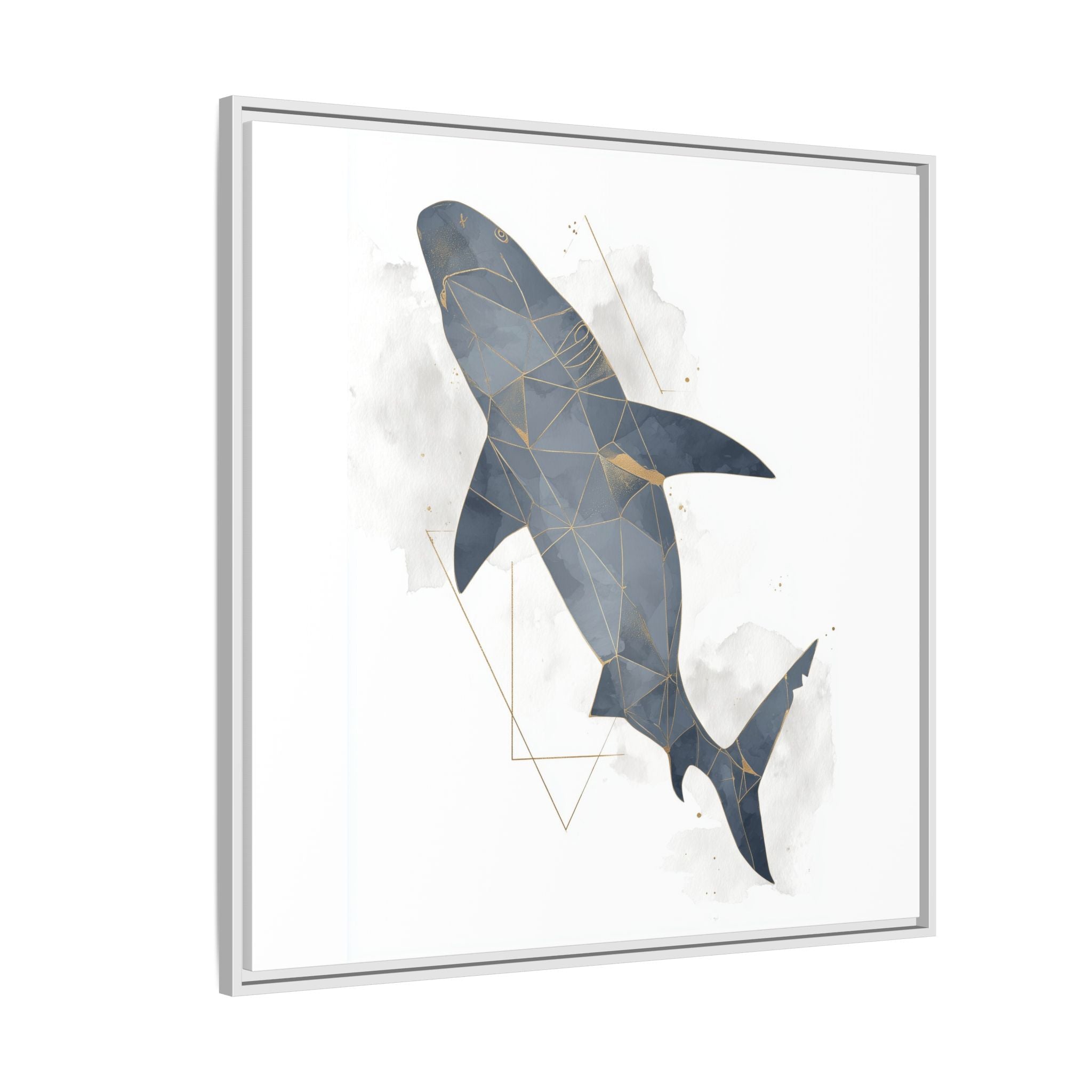 Aquatic Geometry: Shark Polygon Abstraction, Oceanic Digital Art   |  Personalized & Custom Orders Available