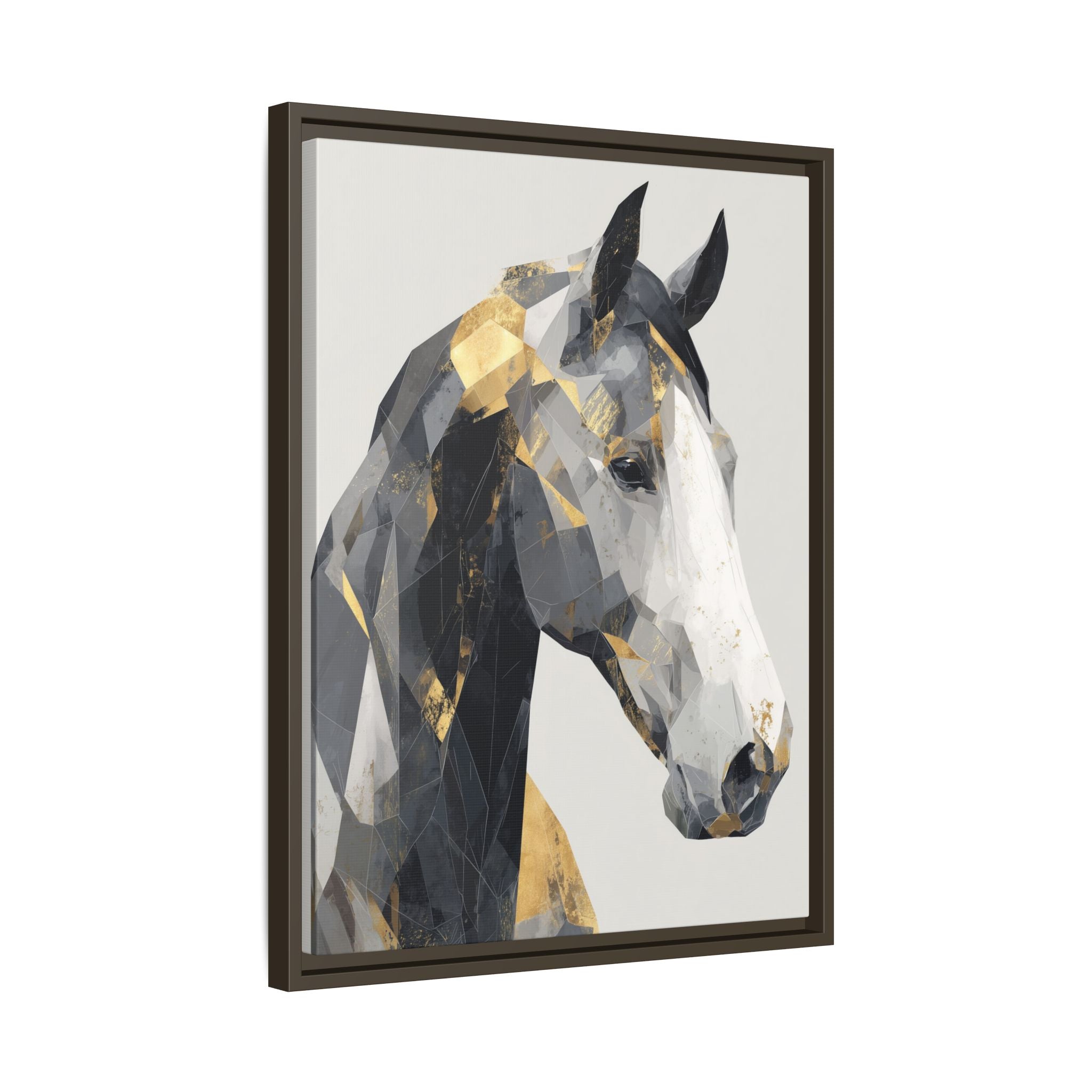 Geometric Stallion: Cubist Equine Art, Modern Metallic Polygonal Design   |  Personalized & Custom Orders Available