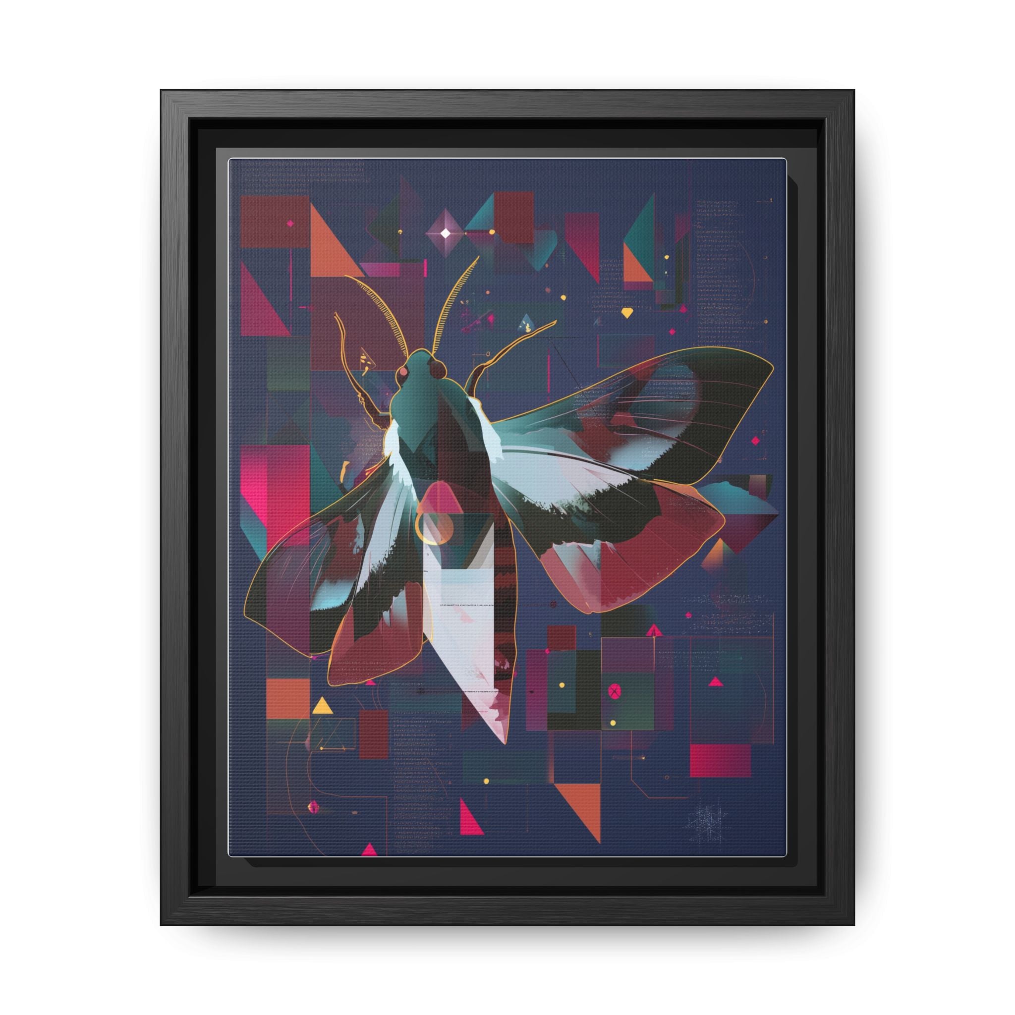 Metamorphic Circuits Framed Print : Geometric Butterfly Fusion, Digital Abstract Techno-Art   |   Custom Orders Available