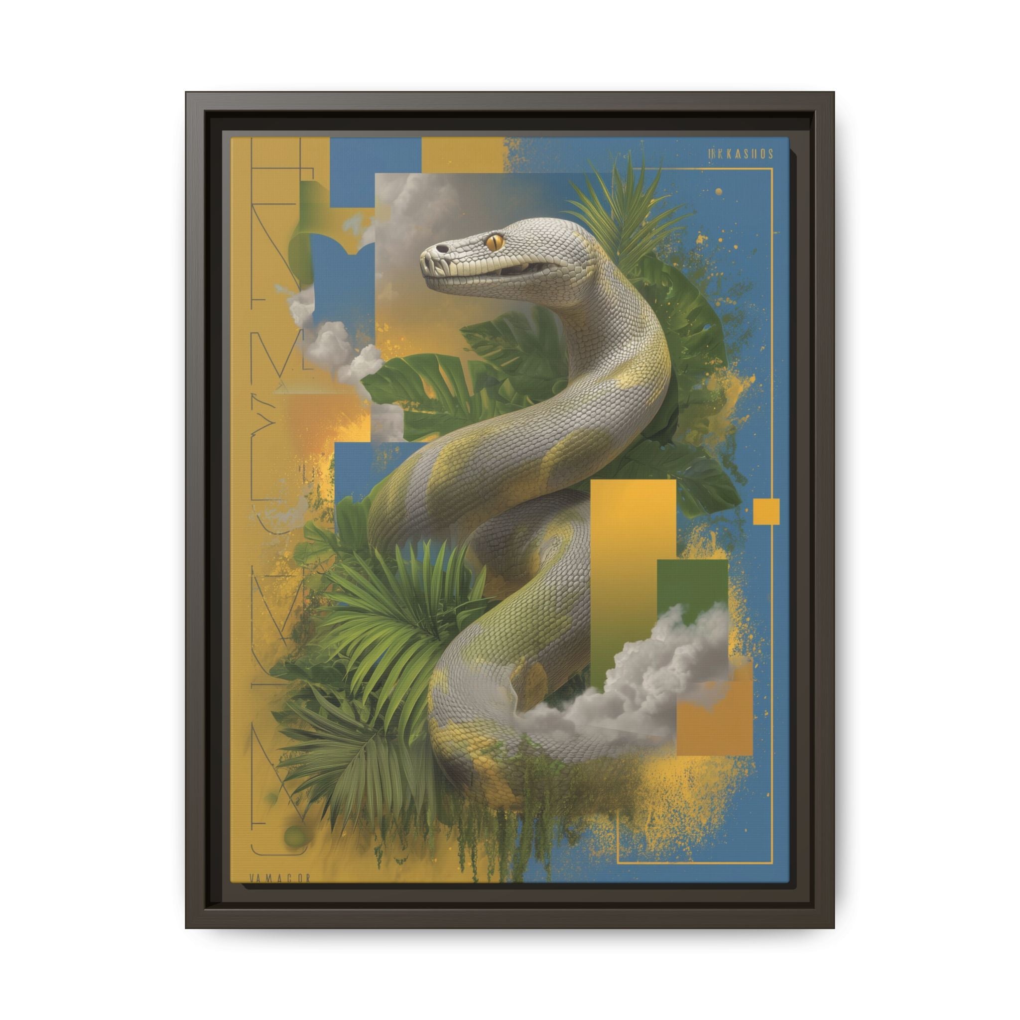 Serpent of Surreal Geometries: Tropical Hyperrealism, Digital Snake Illustration   |    Custom Orders Available