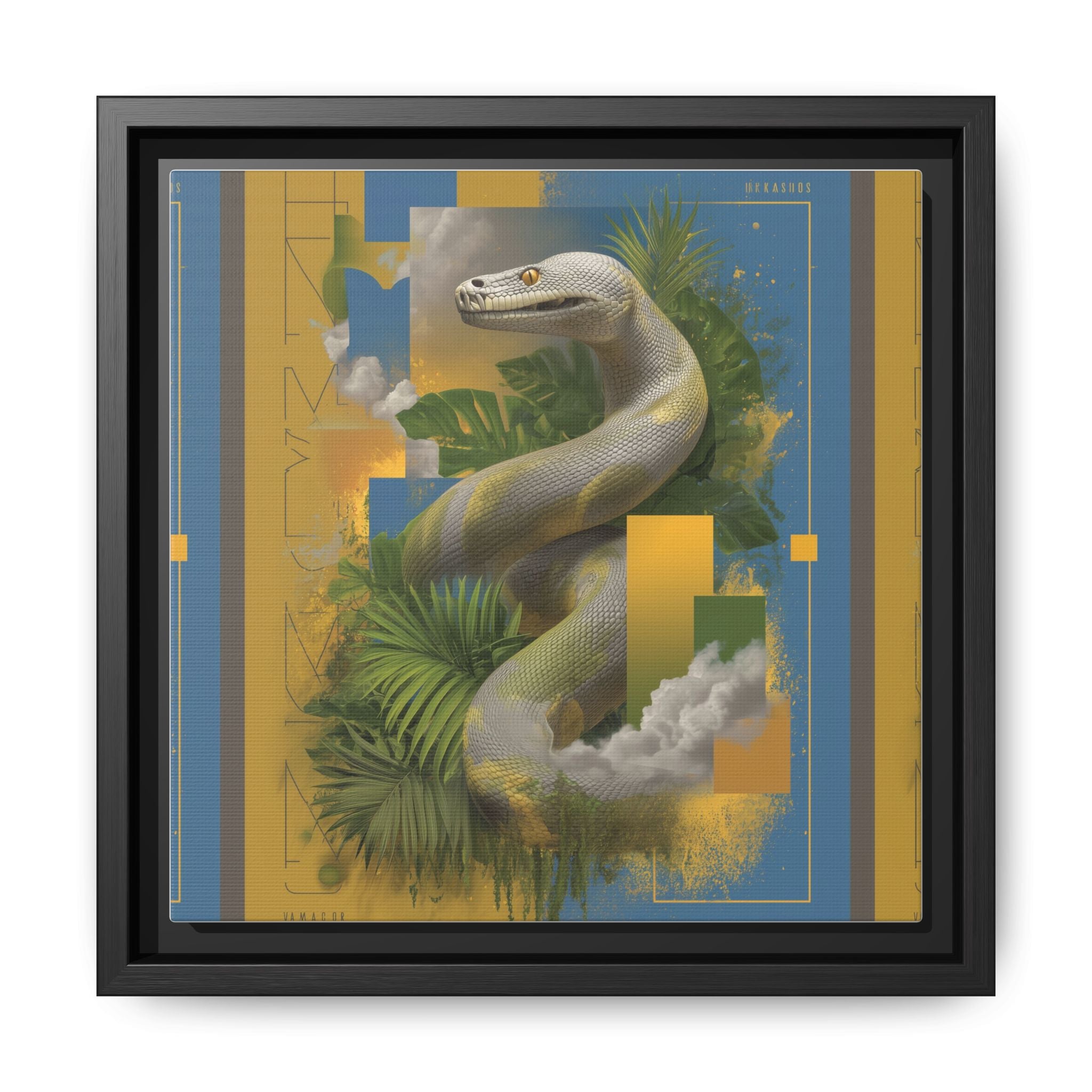 Serpent of Surreal Geometries: Tropical Hyperrealism, Digital Snake Illustration   |    Custom Orders Available