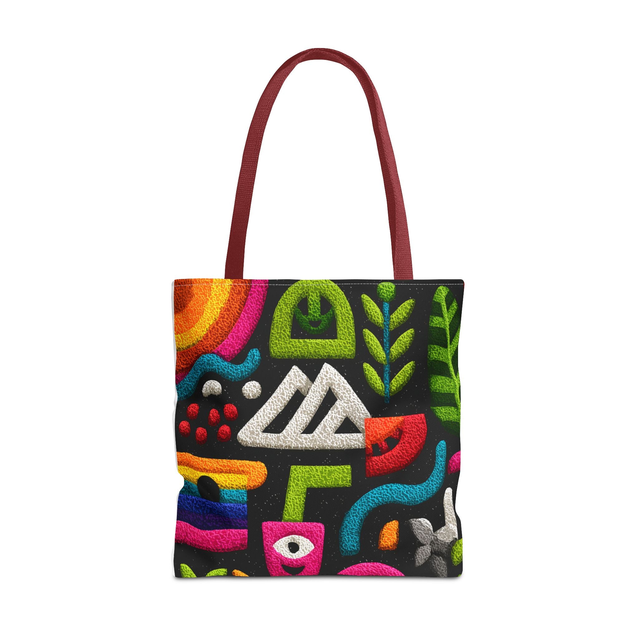 Colorful AOP Tote Bag, Vibrant Art Tote, Eco-Friendly Shopping Bag, Trendy Beach Bag, Unique Gift for Art Lovers