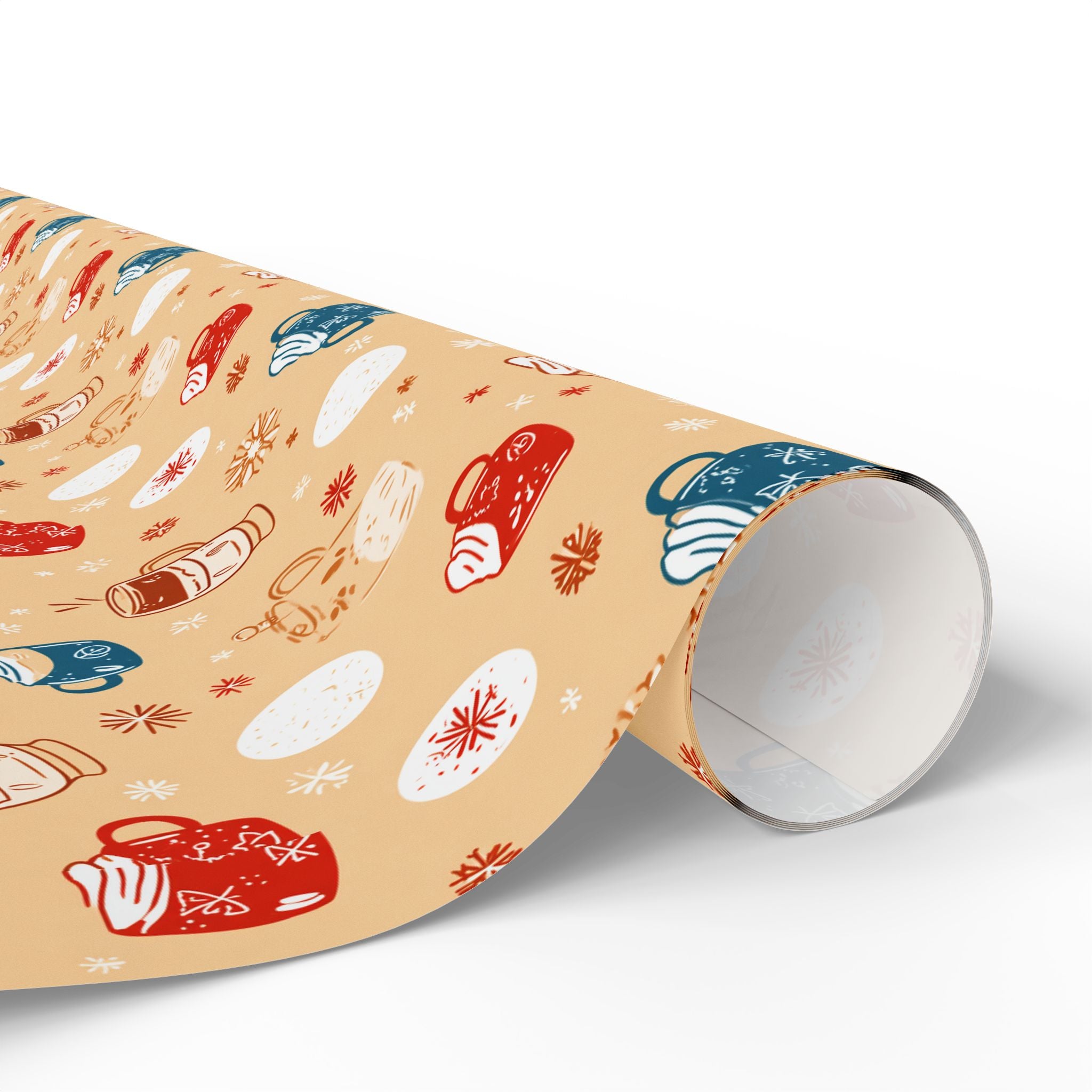 Wrapping Paper — Cozy Mittens & Snowflake Gift Wrap (Holiday Winter Pattern)