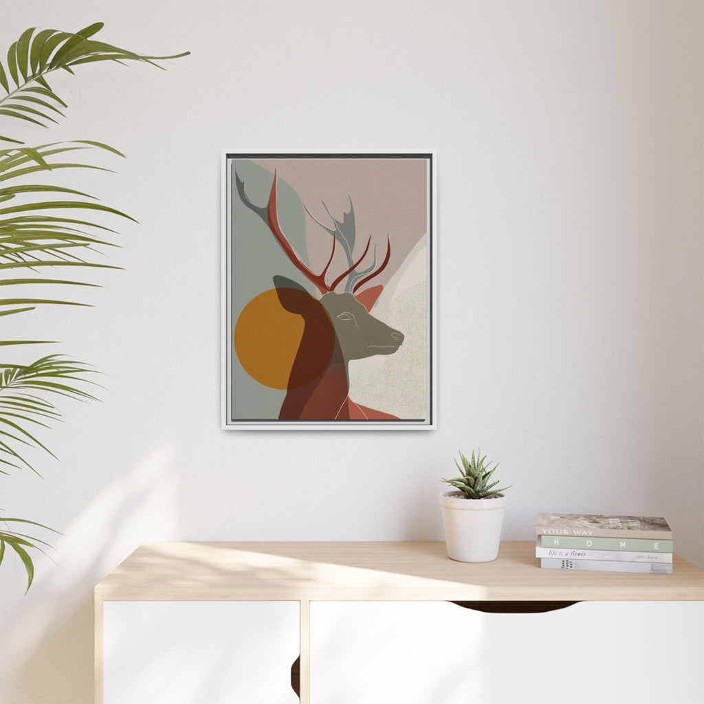 Rustic Reverie Framed Print : Minimalist Deer Profile, Contemporary Graphic Art Print   |  Personalized & Custom Orders Available