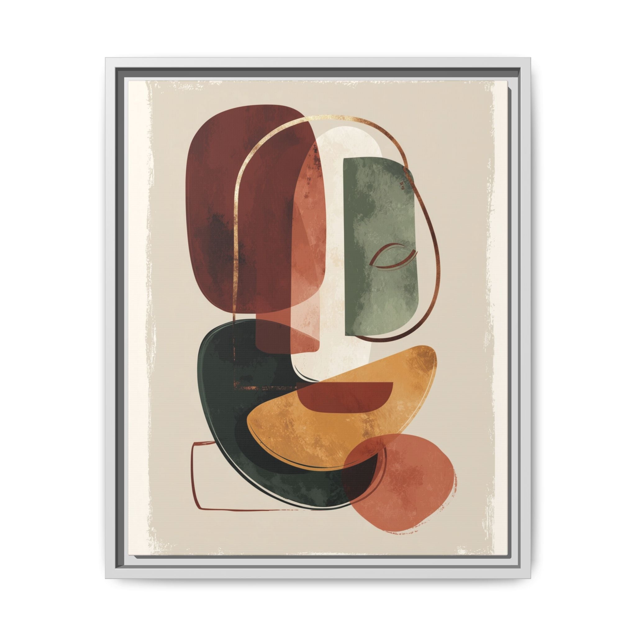 Layered Geometries: Mid-Century Modern Composition, Organic Abstract Design, Translucent Intersecting Shapes   |   Custom Orders Accepted