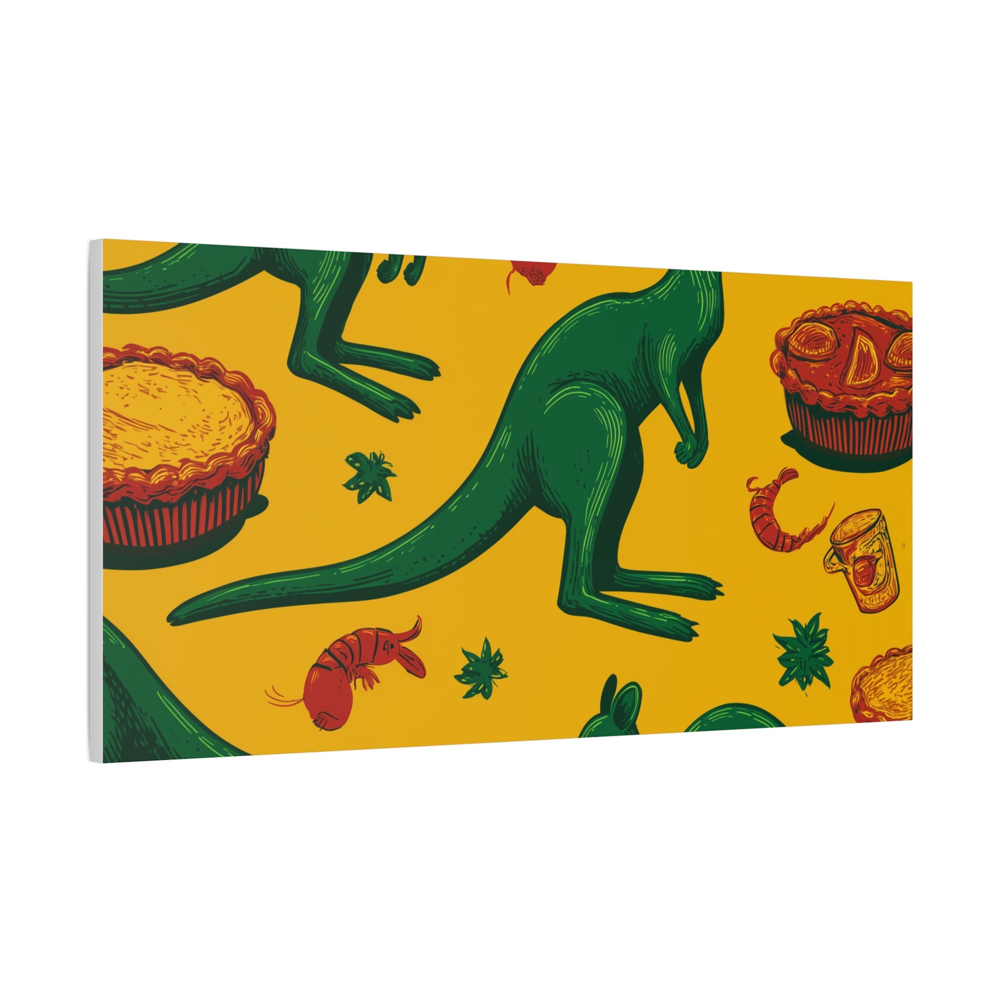 Kangaroo Canvas Wall Art, Vibrant Animal Decor, Unique Gift for Nature Lovers, Fun Kitchen Wall Hanging, Australian Themed Art