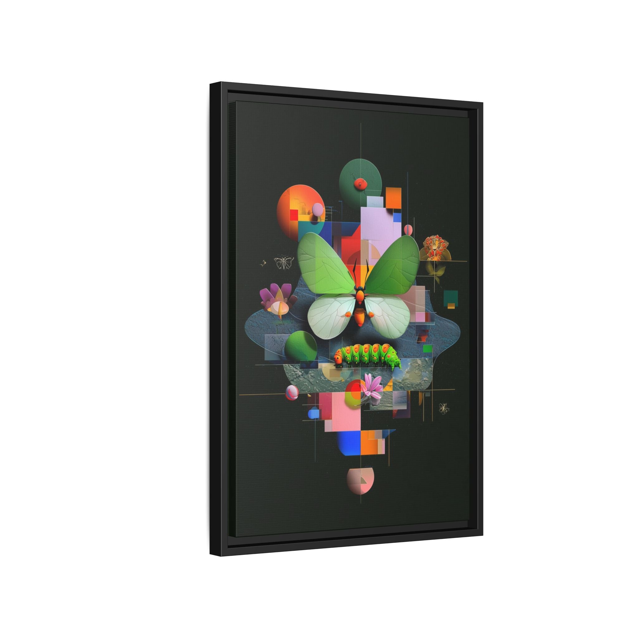 Metamorphosis Geometry Framed Print : Digital Nature Synthesis, Butterfly Abstraction   |  Personalized & Custom Orders Available