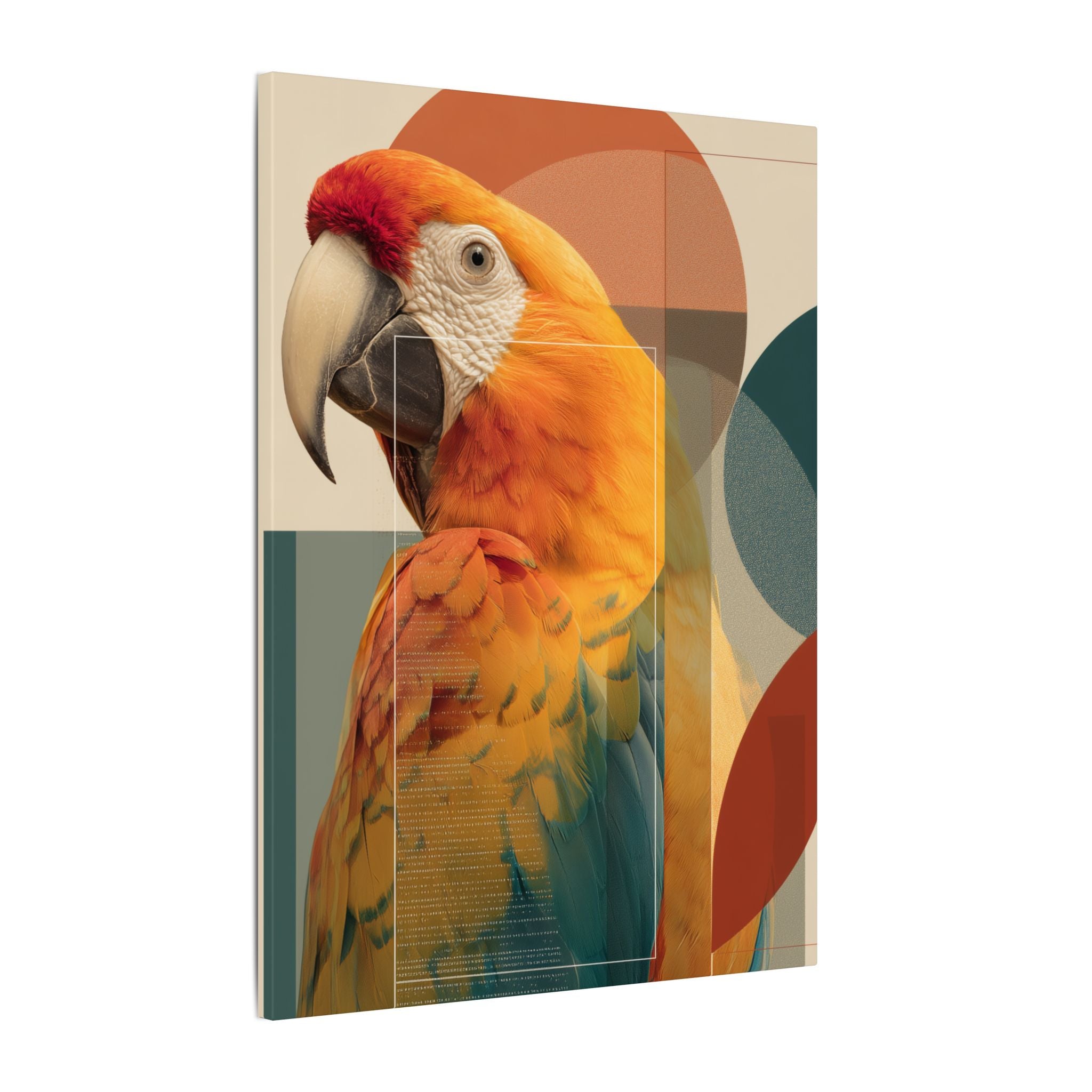 Geometric Macaw Portrait: Vibrant Avian Design, Modern Graphic Art Style   |    Custom Orders Available